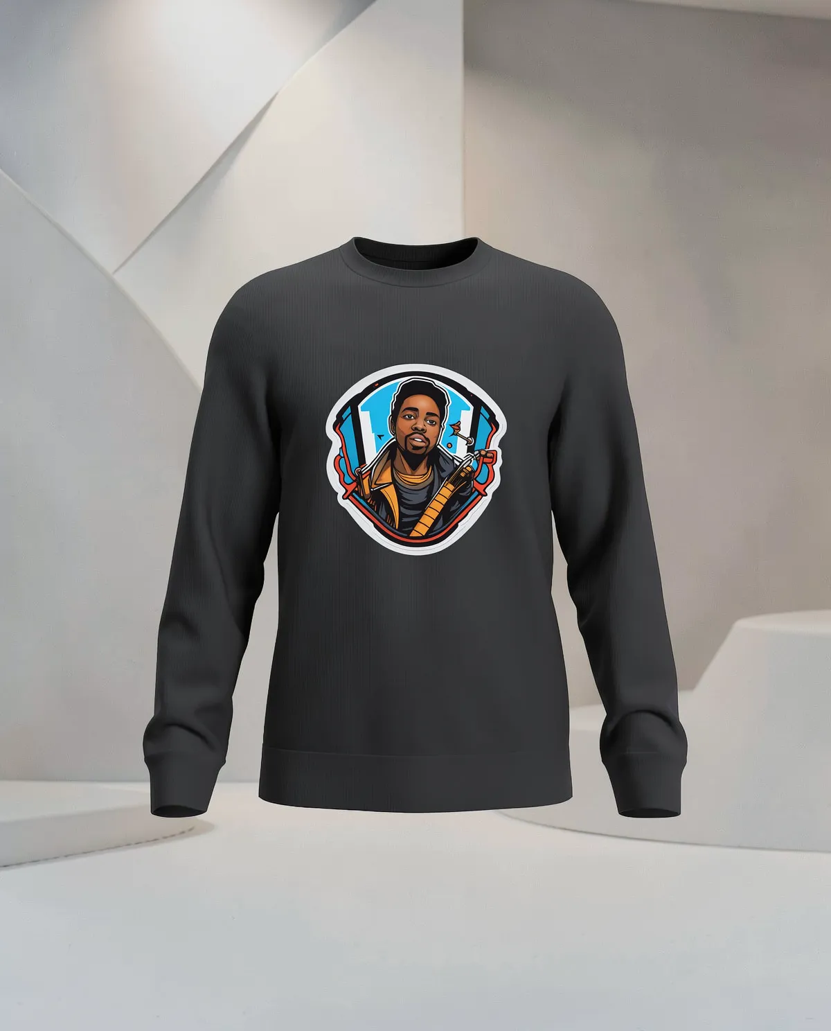 Black Brushed Organic Cotton Unisex Sweatshirt 59