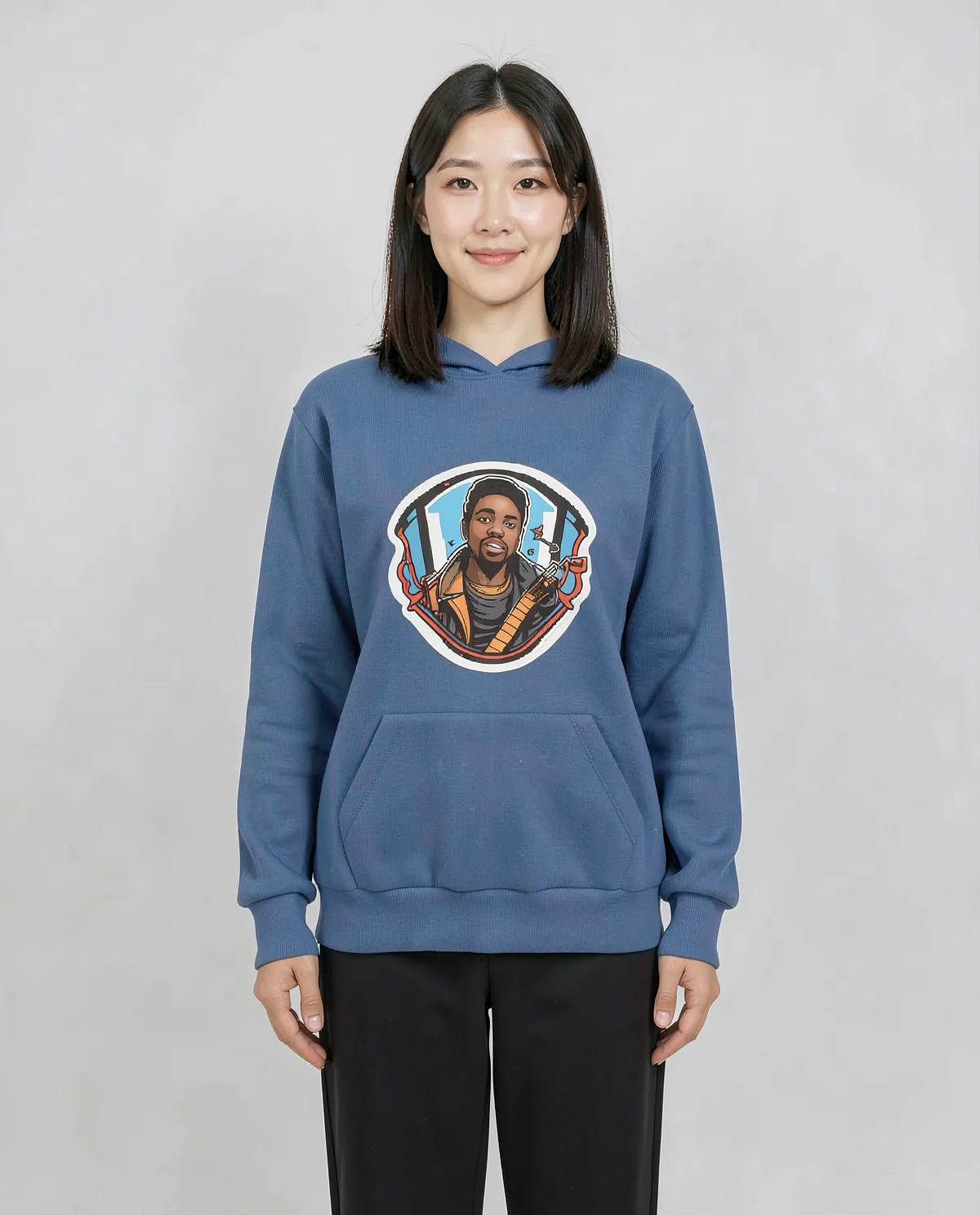 Blue Unisex Sweatshirt with Classic Crew Neck 0