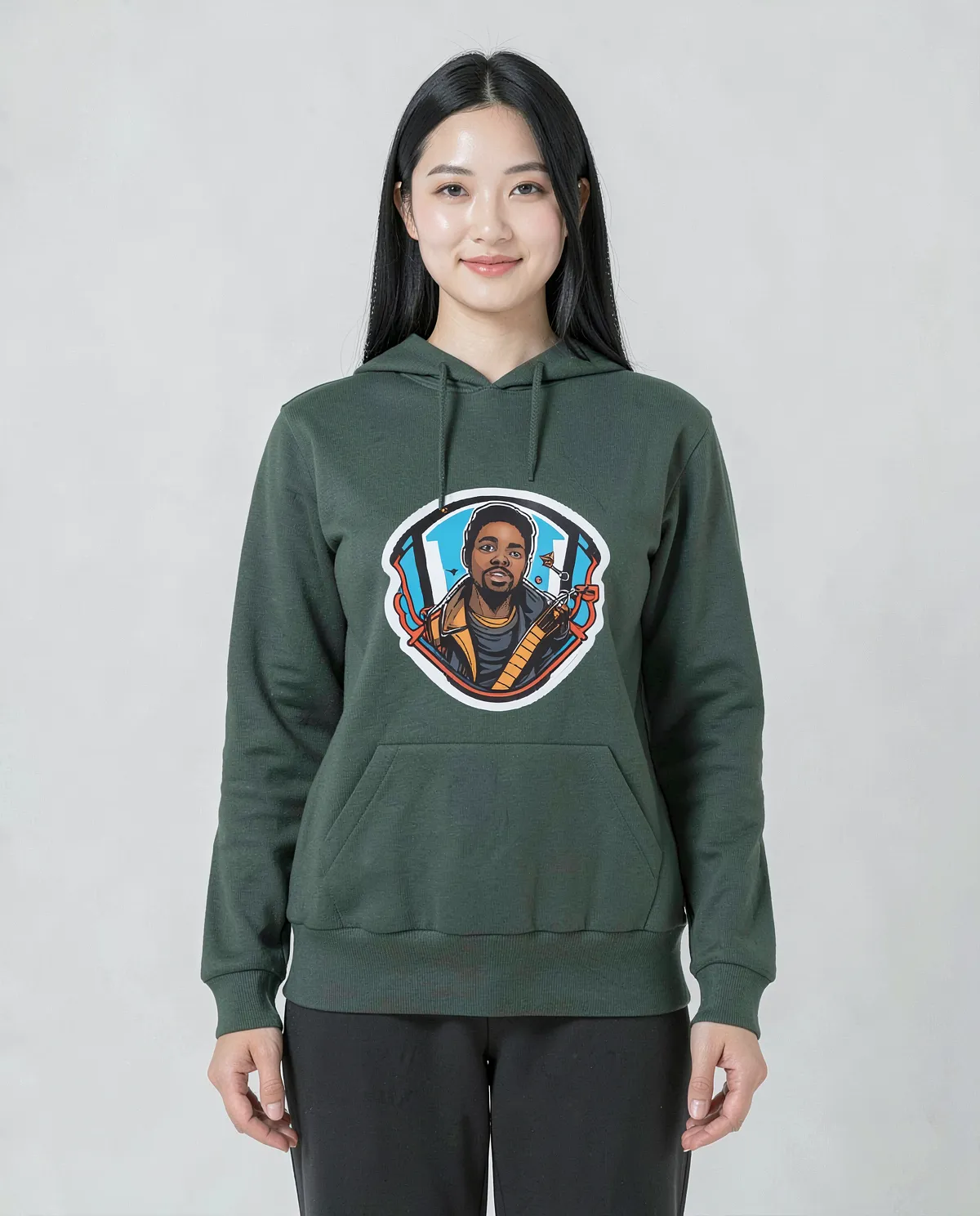 Green Unisex Sweatshirt – Smooth Print Surface