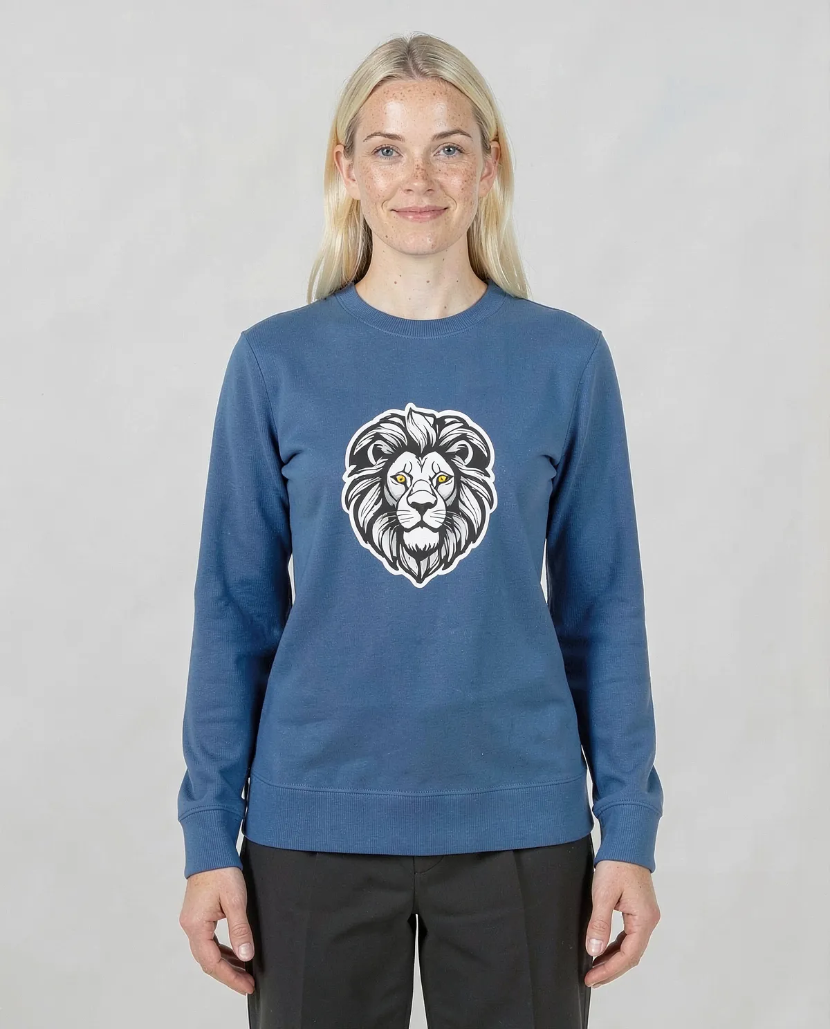 Blue Unisex Sweatshirt with Classic Crew Neck 0