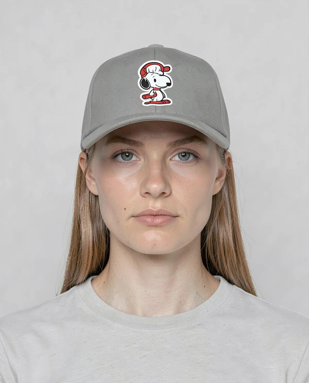 Grey Adjustable Cotton Cap with Velcro Closure 0