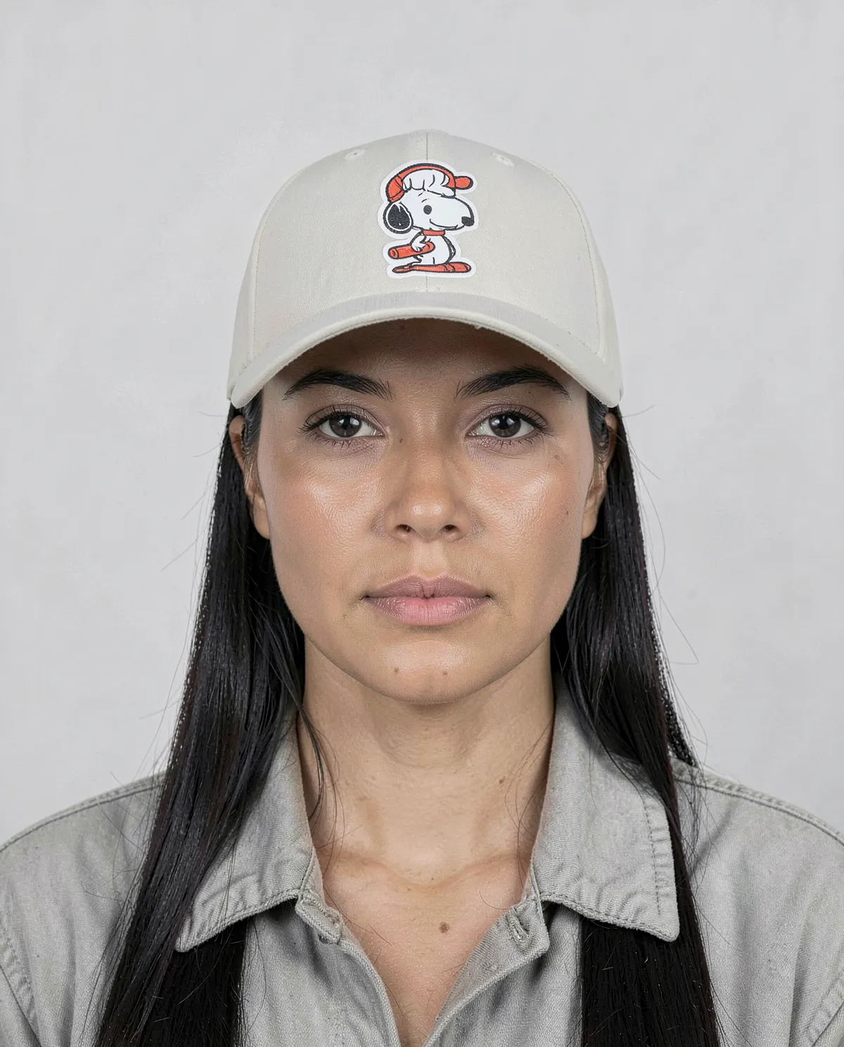 White Cotton Cap with Adjustable Velcro Closure 0