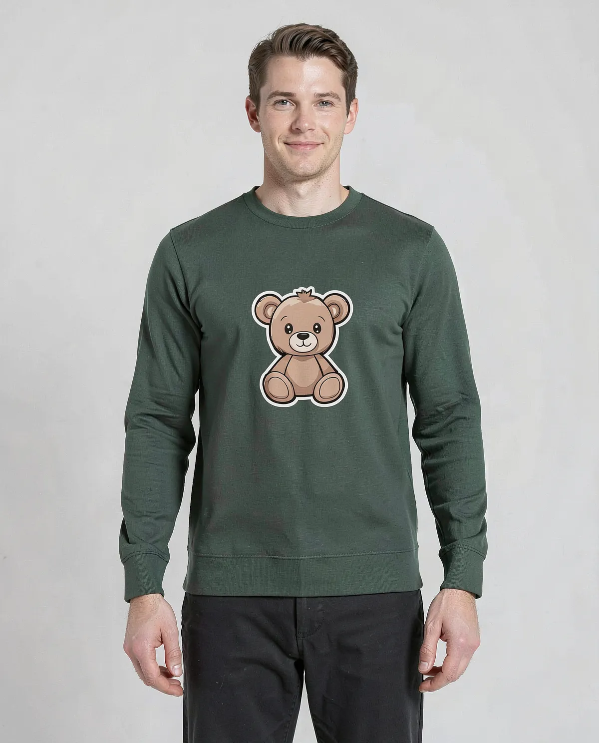 Green Brushed Sweatshirt – 100% Organic Cotton Comfort 0