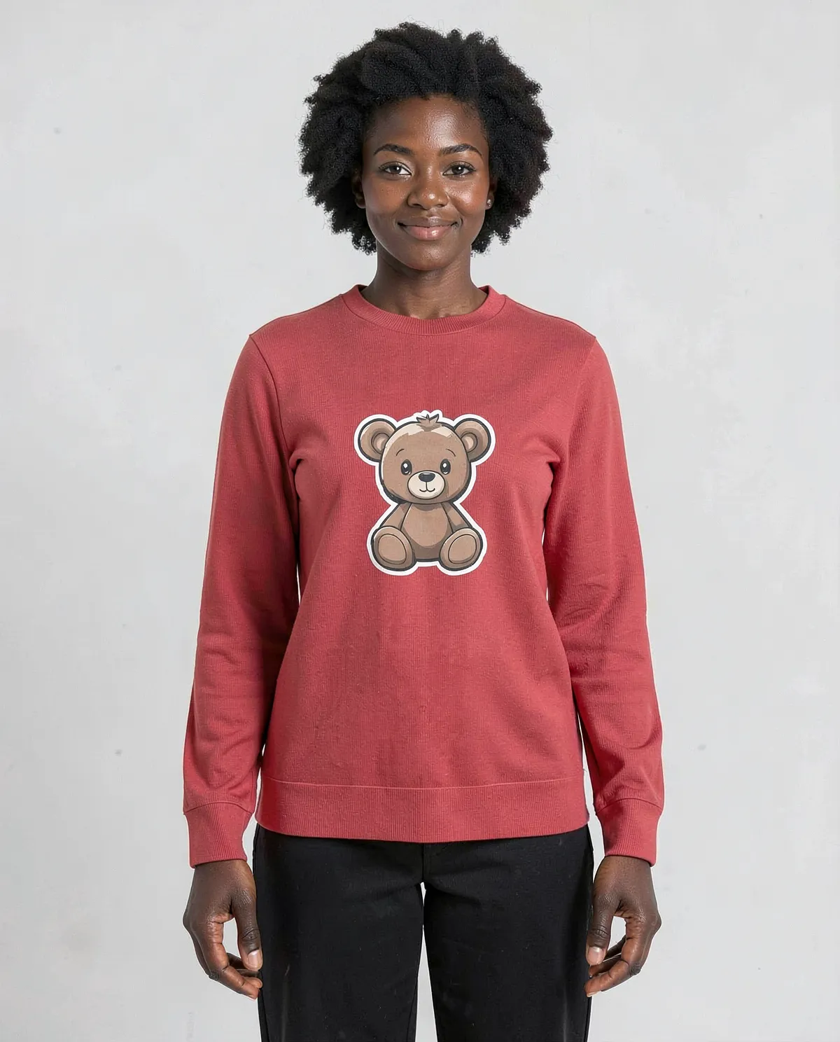 Red Brushed Organic Sweatshirt – Soft Comfort, Eco‑Friendly 0