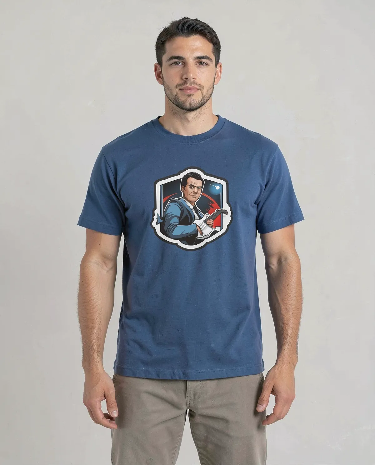 Blue Eco Sustainable Short Sleeve Crew Neck T‑Shirt