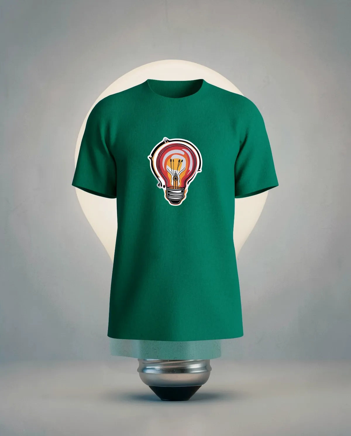 Green Organic Cotton T‑Shirt with Clean Print 59