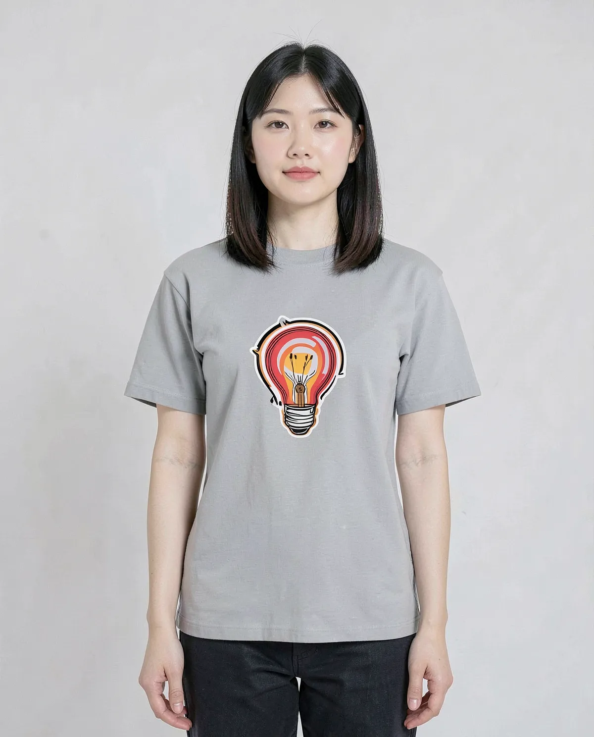 Organic Cotton White T-Shirt with Minimalist Graphic Print 0