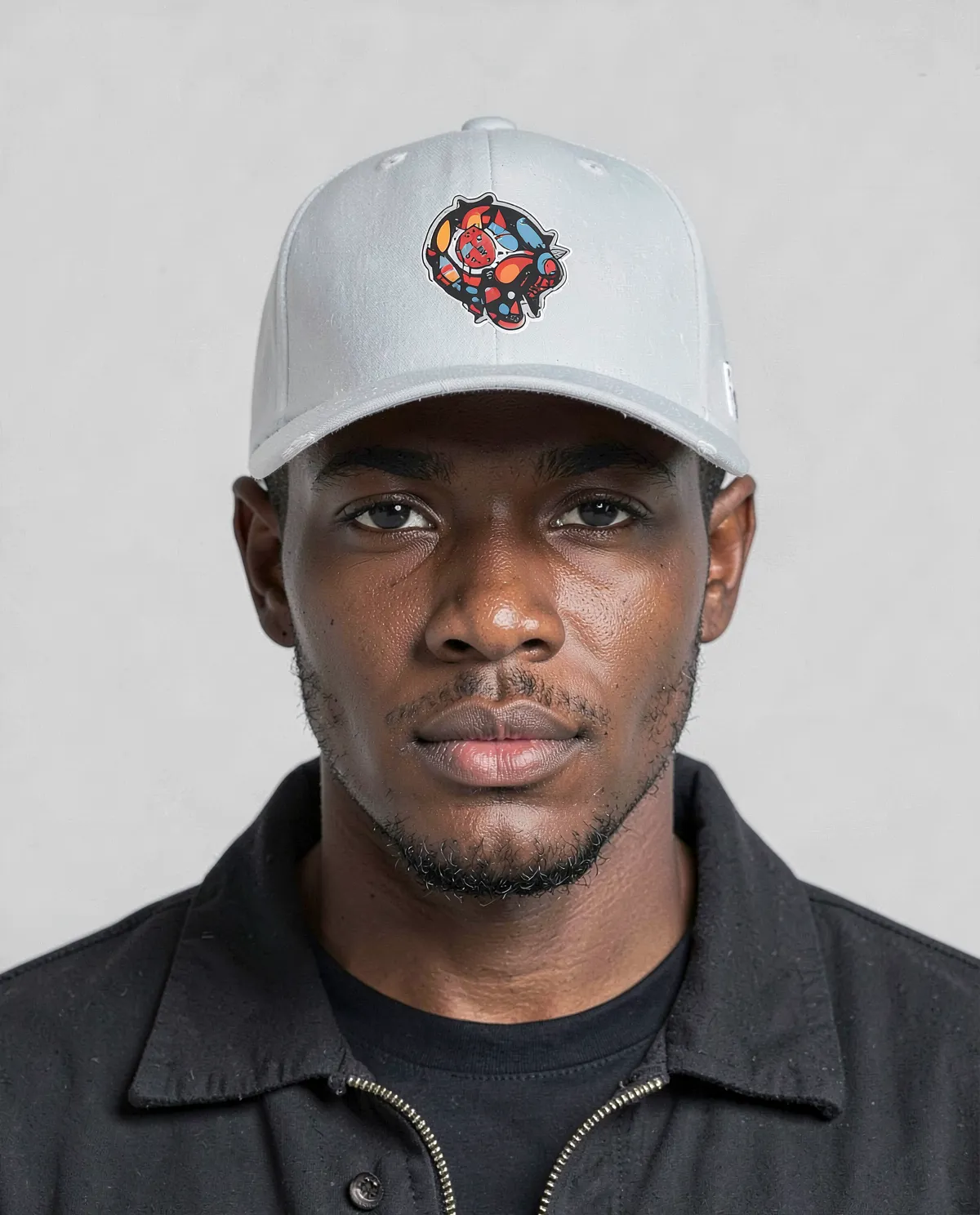 White 5‑Panel Cotton Cap with Velcro Closure 0