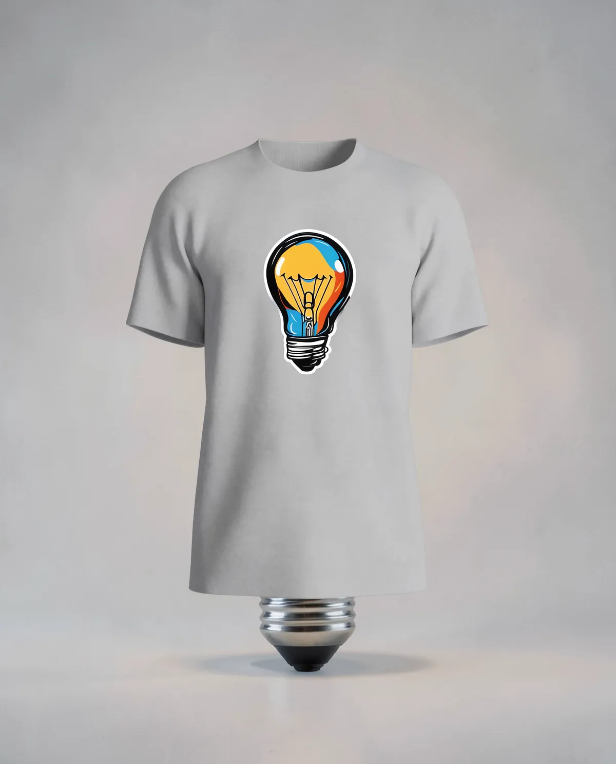 Grey T-Shirt with Minimalist Graphic Print 59