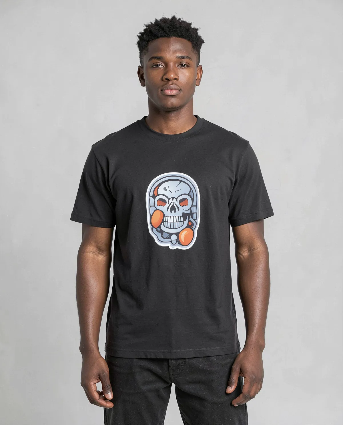 Black Eco‑Sustainable T-Shirt with Modern Fit 0