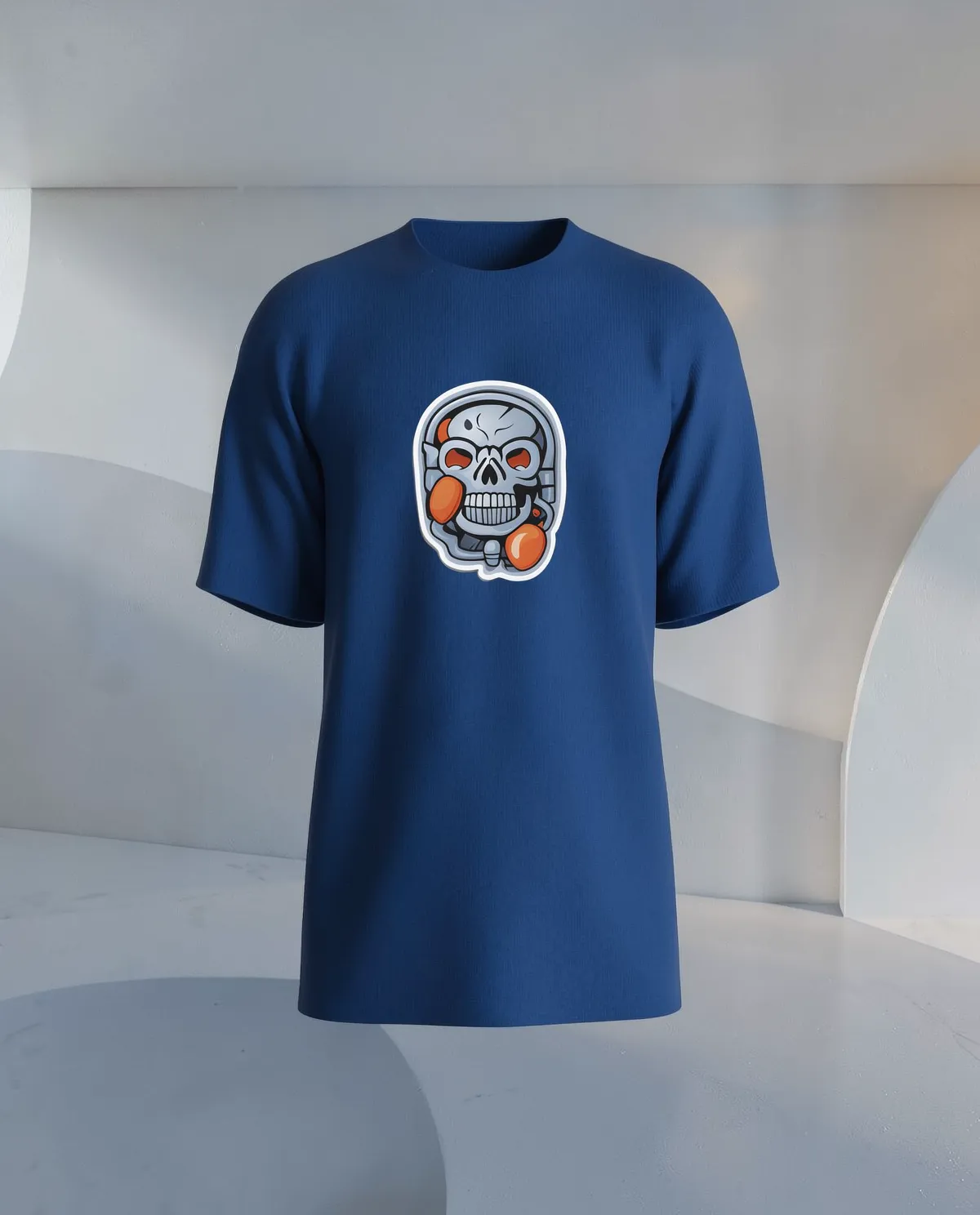 Blue T‑Shirt with Organic Cotton and Modern Fit 59