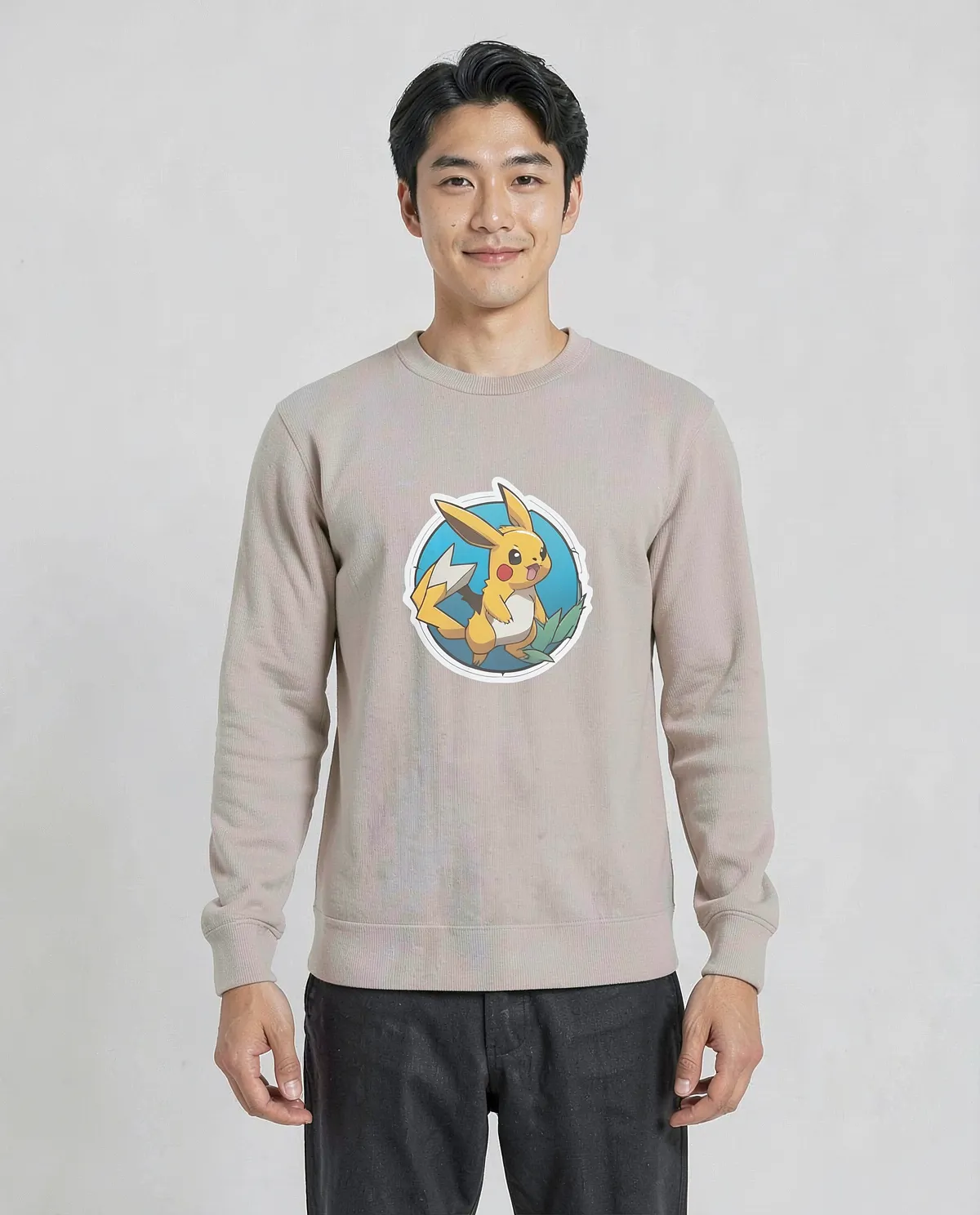 Cream Unisex Sweatshirt – 100% Cotton, Set‑In Sleeves 0
