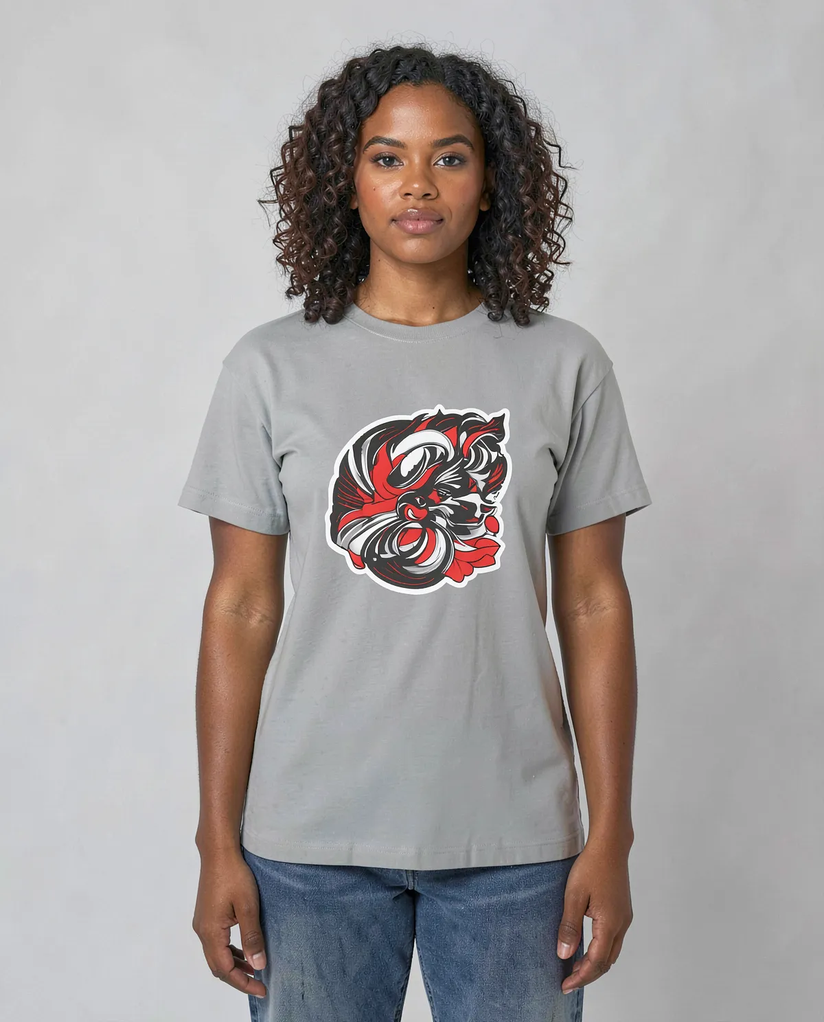 Grey Genderless Organic Cotton T-Shirt with Modern Fit 0