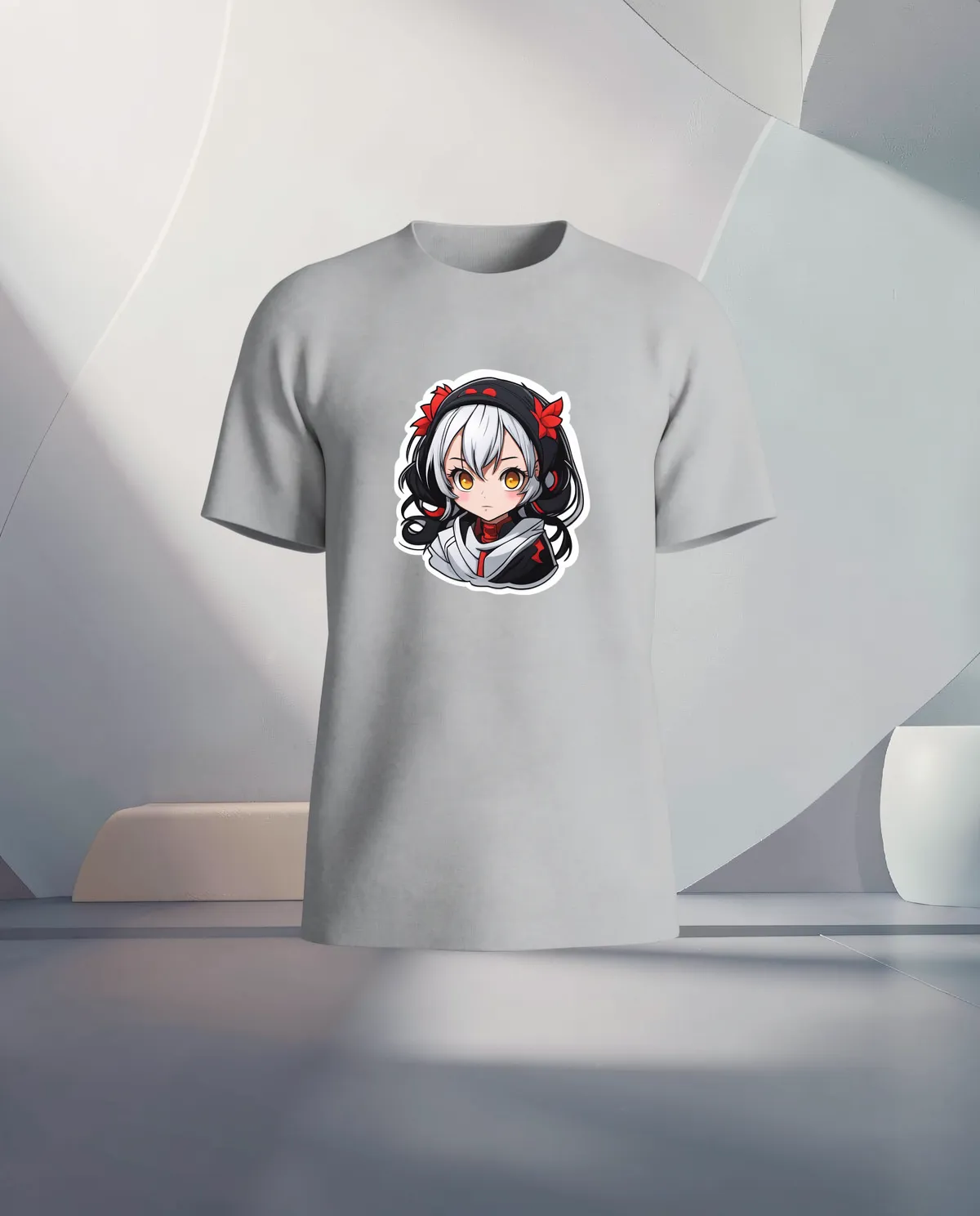 Grey T-Shirt with Unique Minimalist Logo 59