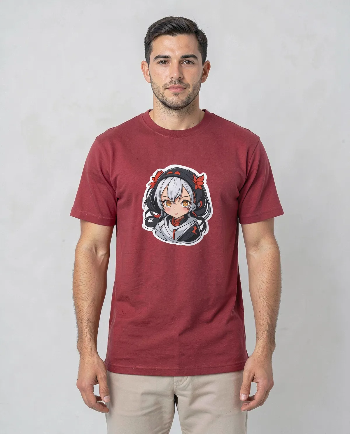 Red Organic Cotton Short Sleeve Crew Neck T-Shirt 0