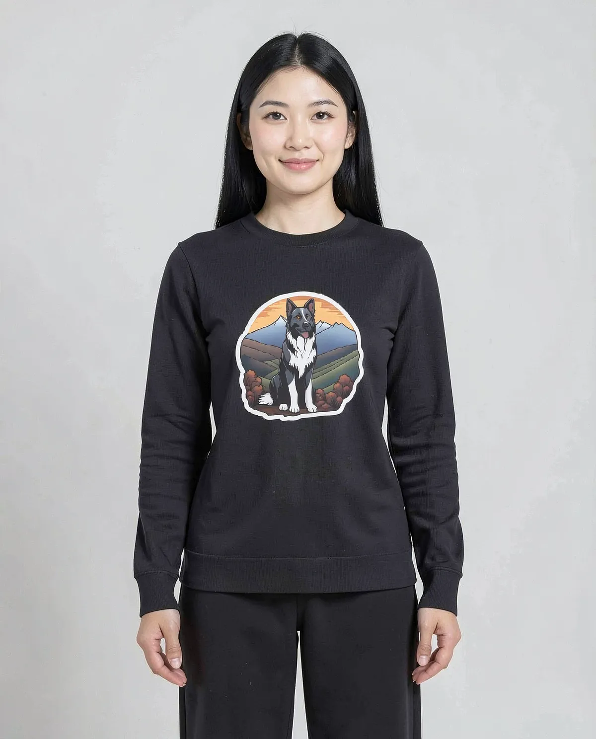 Black Brushed Organic Cotton Unisex Sweatshirt 0