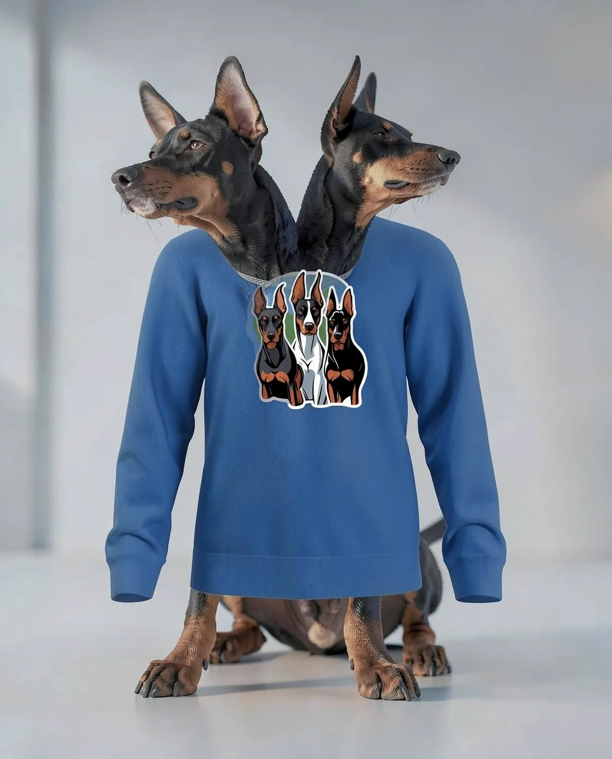 Blue Unisex Cotton Sweatshirt – Smooth Print Surface 59