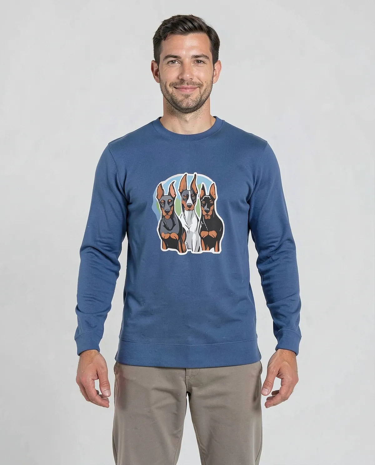 Blue Unisex Cotton Sweatshirt – Smooth Print Surface 0