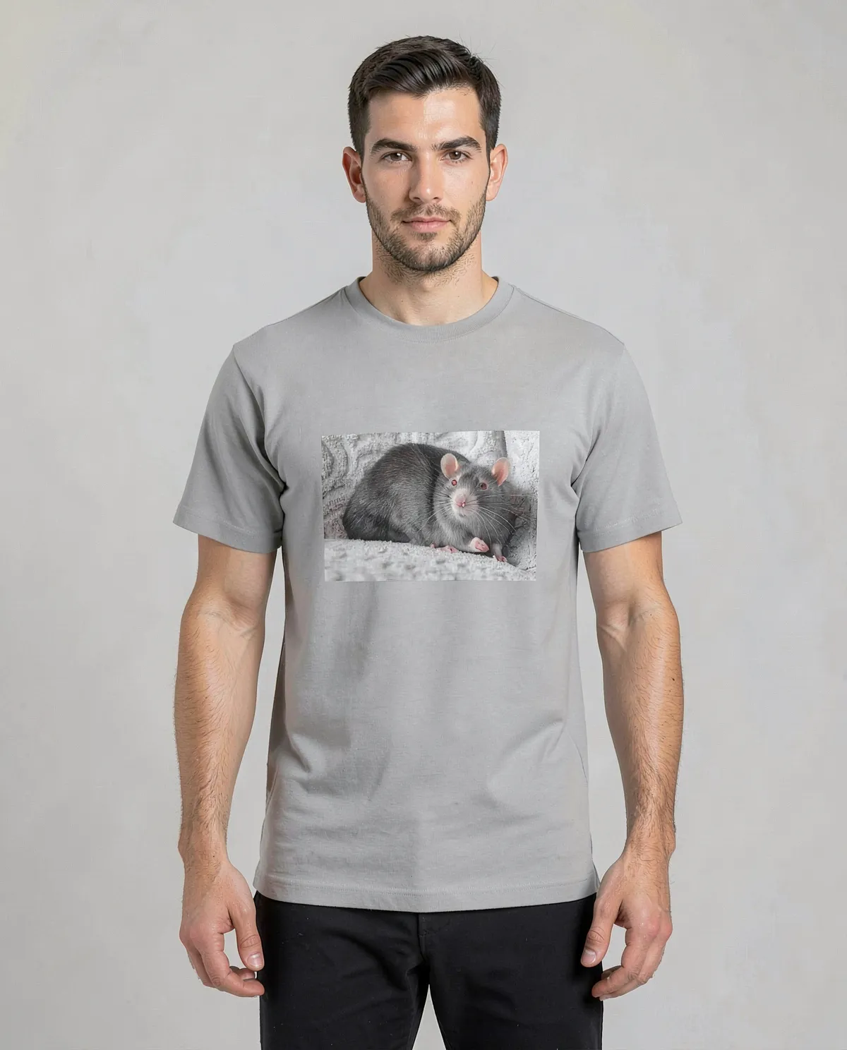 Grey Short Sleeve Crew Neck T‑Shirt – Organic Cotton 0