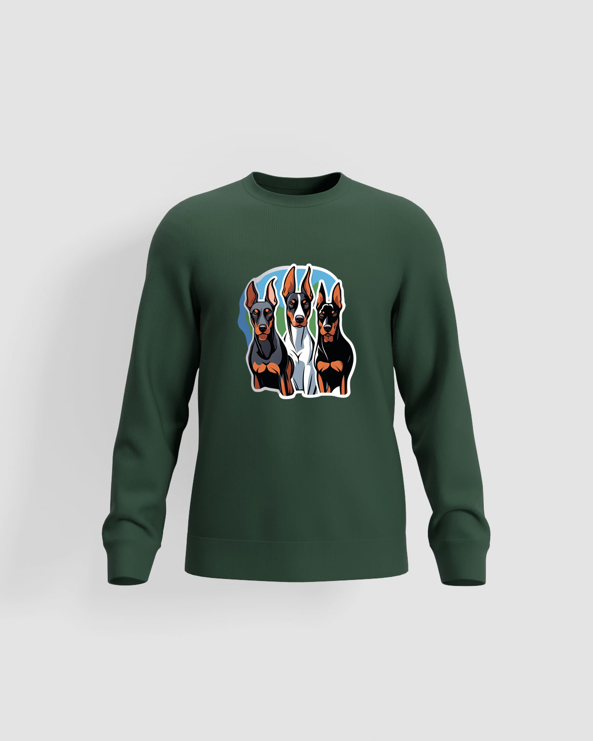 Green Unisex Sweatshirt with Classic Crew Neck 59