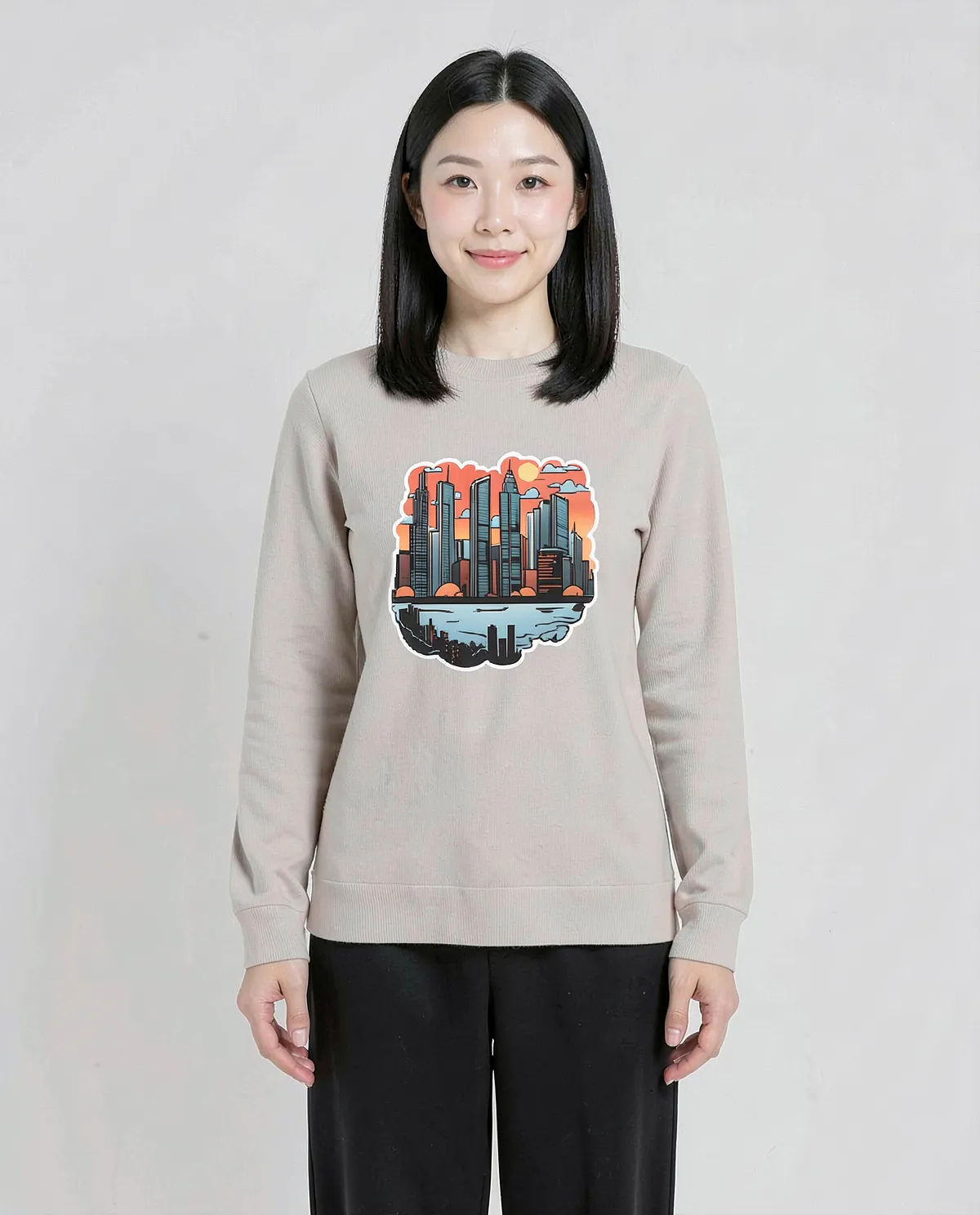 Cream Unisex Cotton Sweatshirt – Classic Comfort 0