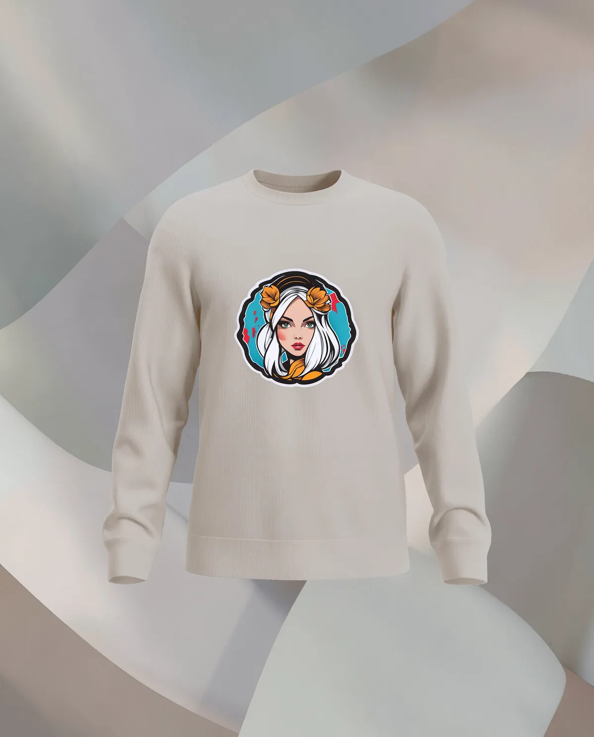 Cream Unisex Sweatshirt – Soft Organic Cotton Comfort 59