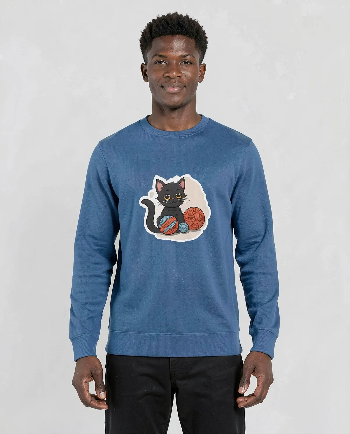 Blue Unisex 100% Cotton Crew Neck Sweatshirt 0
