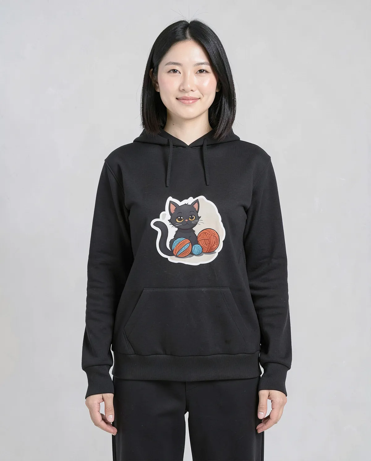 Black Unisex Sweatshirt – 100% Cotton, Set‑In Sleeves, Durable Print 0
