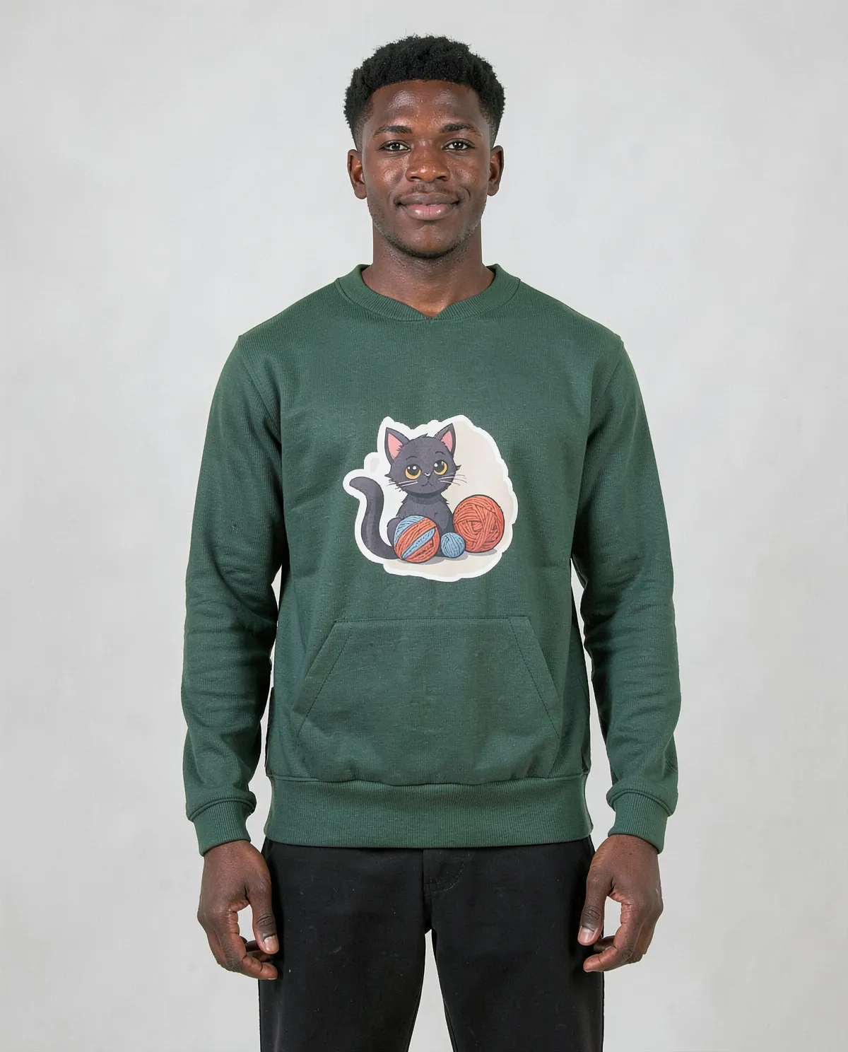 Green Unisex Cotton Sweatshirt with Premium Print 0