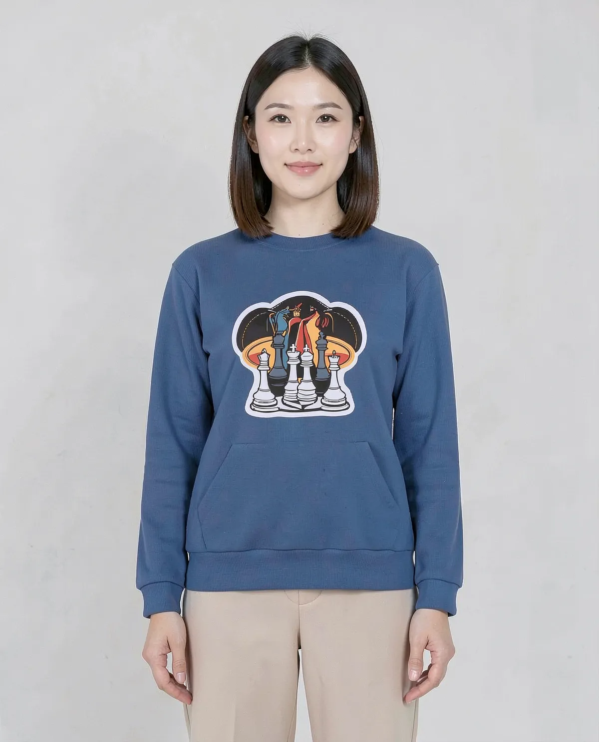 Blue Soft Cotton Unisex Sweatshirt – Premium Comfort 0
