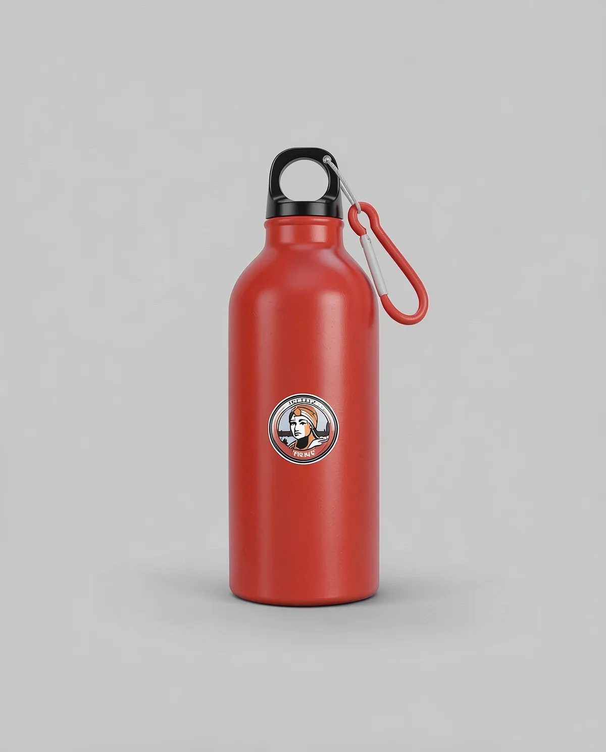 Recycled Aluminum Water Bottle with Carabiner Clip 0