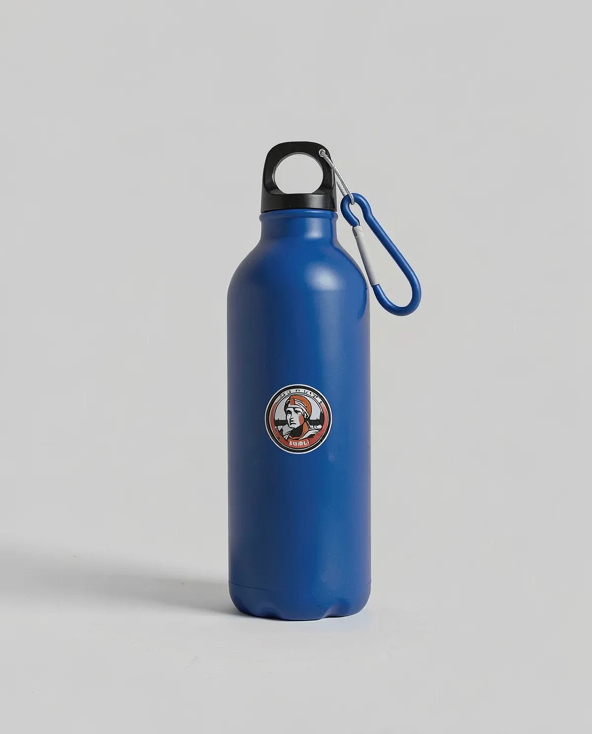 Sleek Silver Aluminum Water Bottle with Carabiner Clip 0