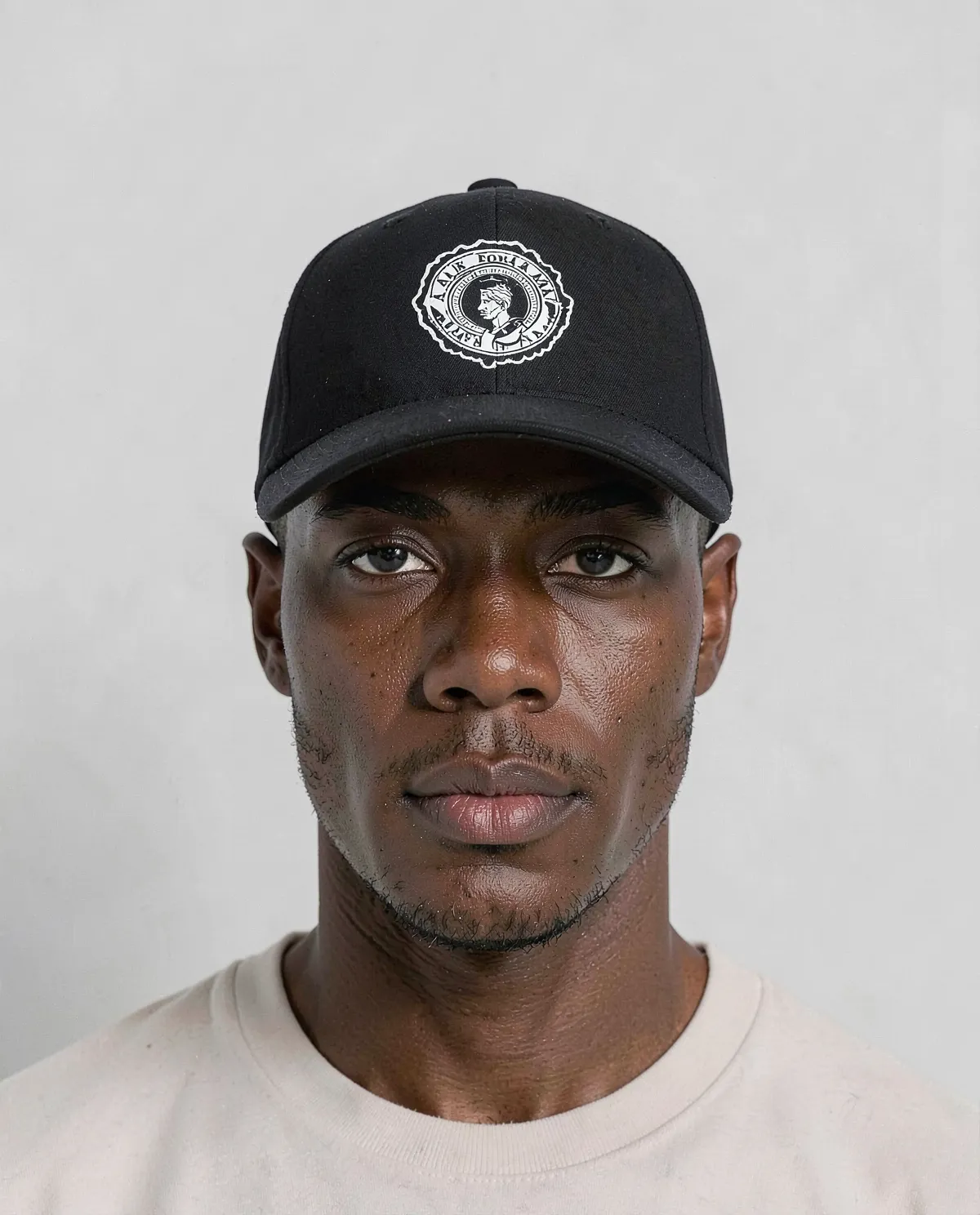 Black Adjustable Cotton Cap with Velcro Closure 0