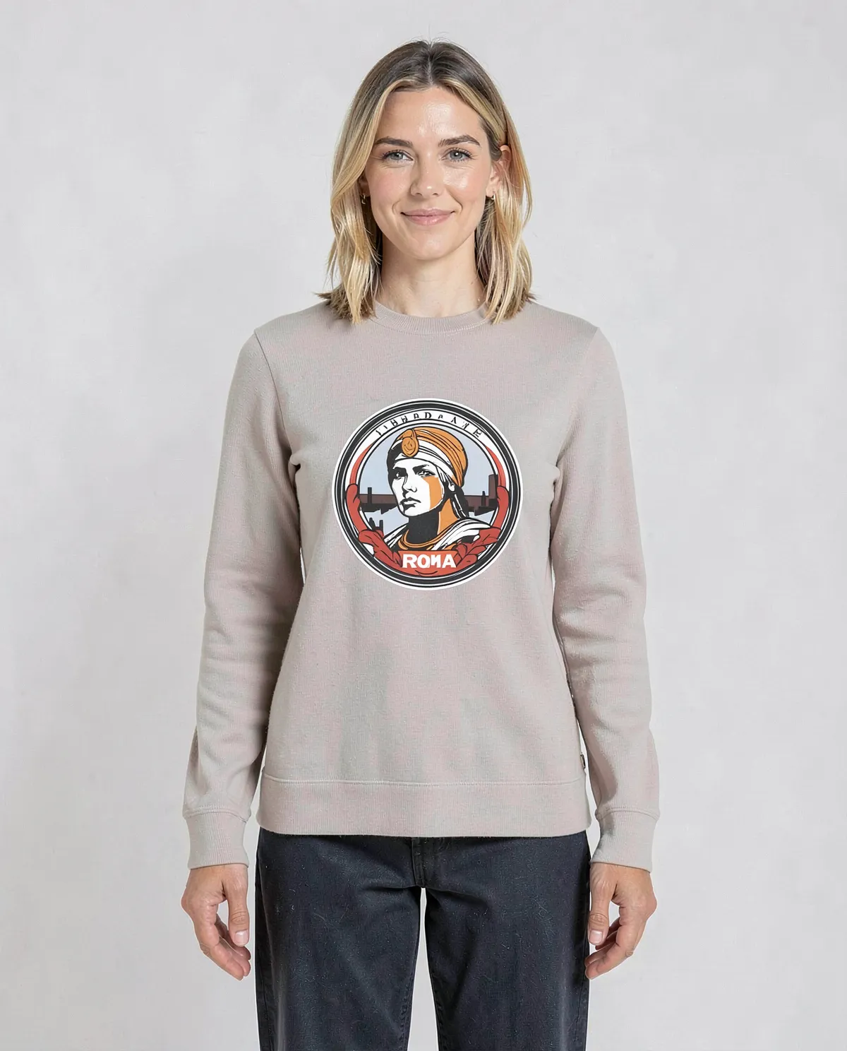 Cream Unisex Sweatshirt Soft Cotton Print Ready 0