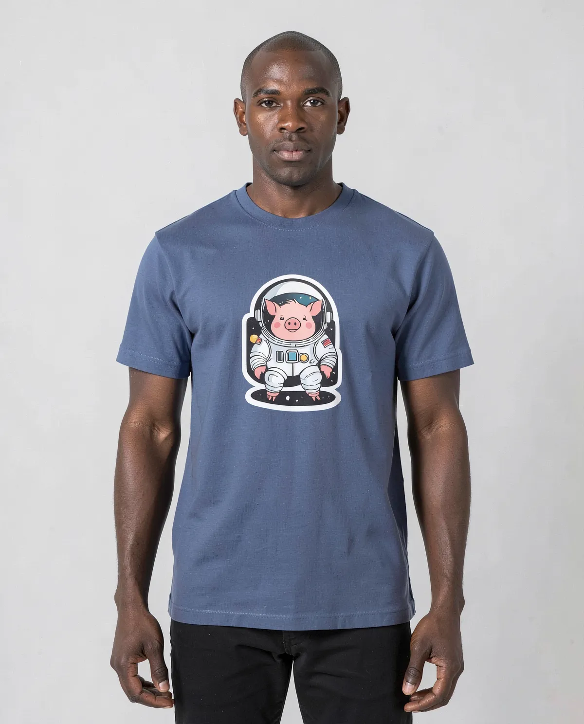 Blue Modern Fit Genderless Organic Cotton T-Shirt 0