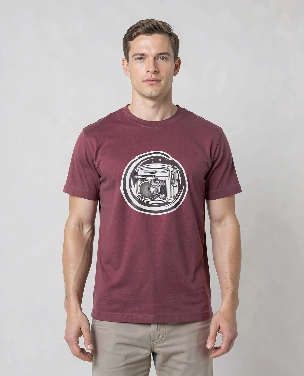 Red Organic Cotton T-Shirt with Modern Fit 0