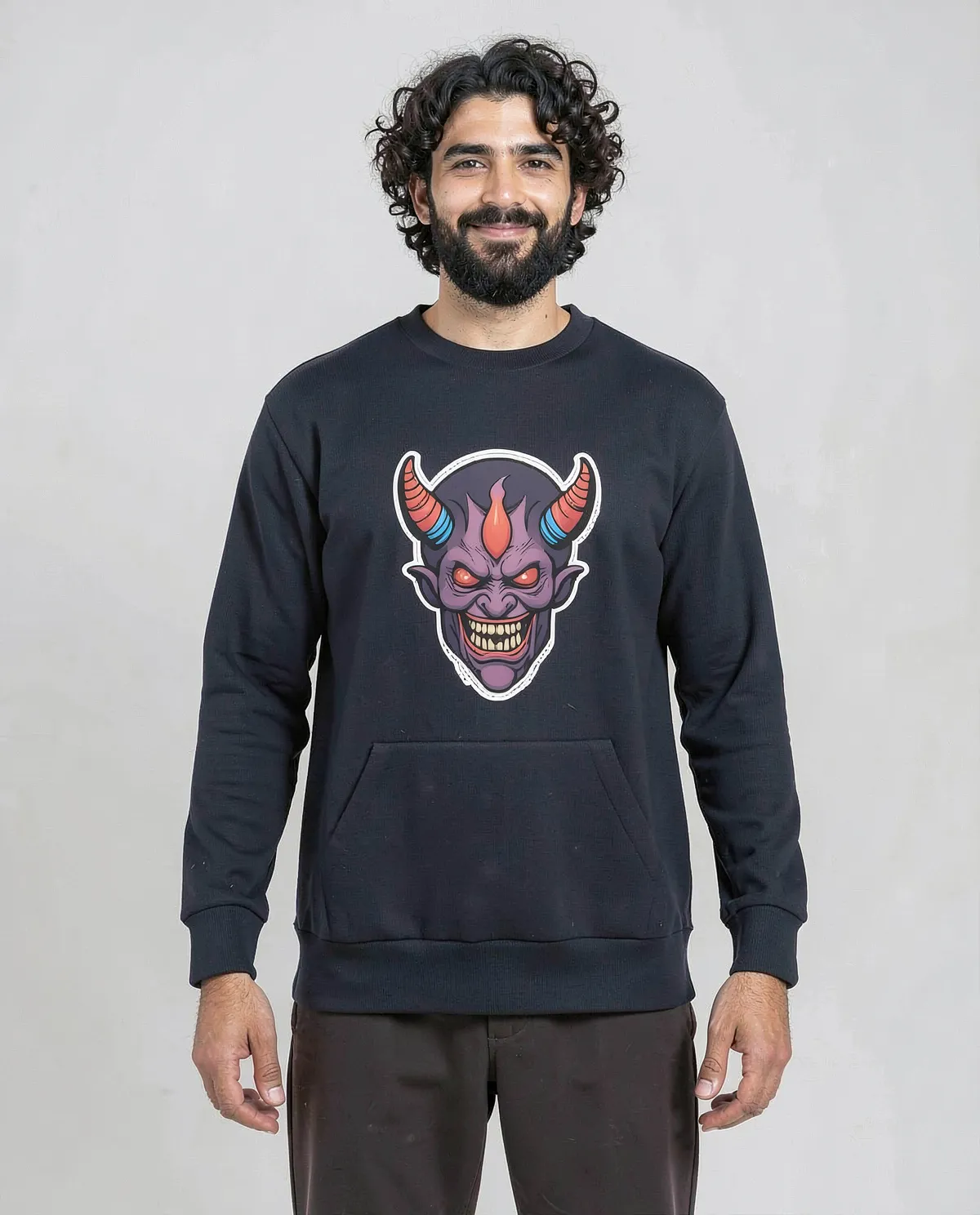 Black Unisex Cotton Crew Neck Sweatshirt – Print Ready 0