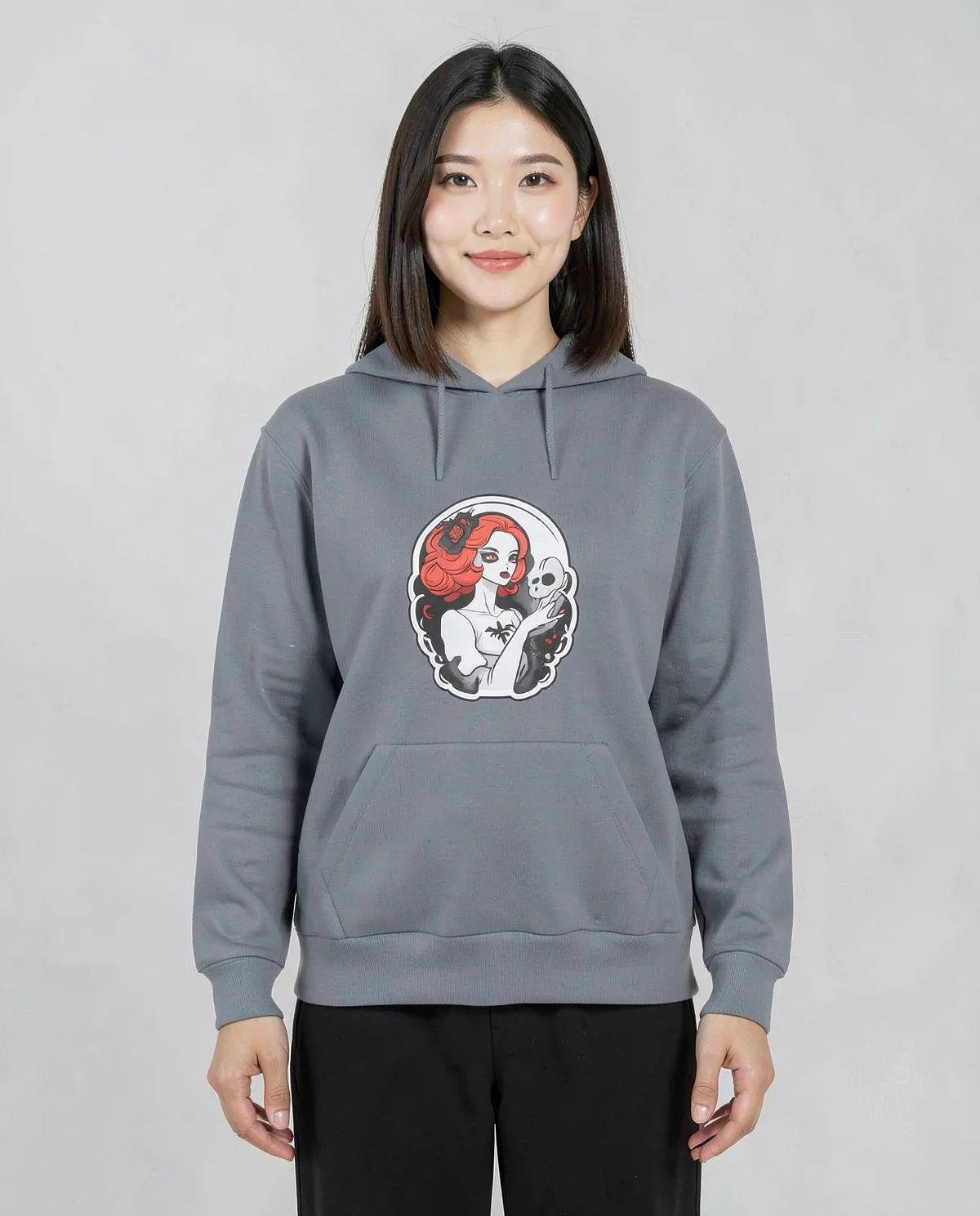 Grey Unisex Sweatshirt – Smooth Cotton, Print‑Ready 0