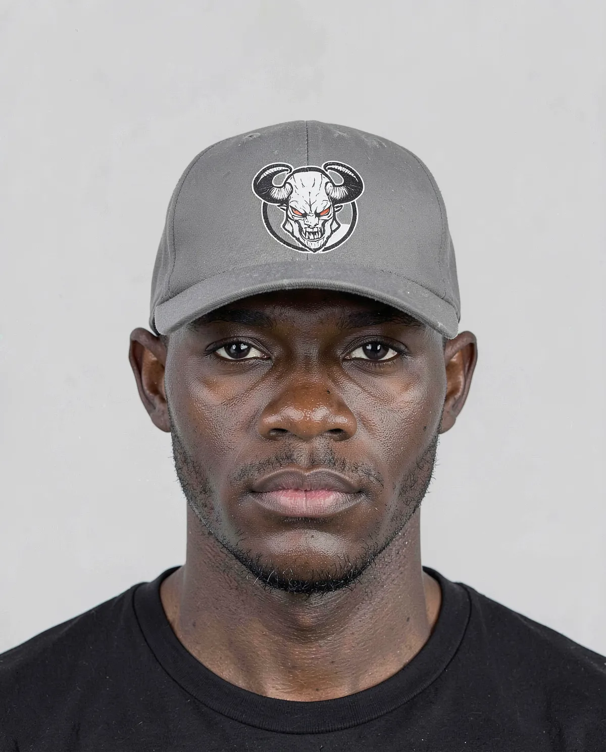 Grey Adjustable Cotton Cap with Velcro Closure 0