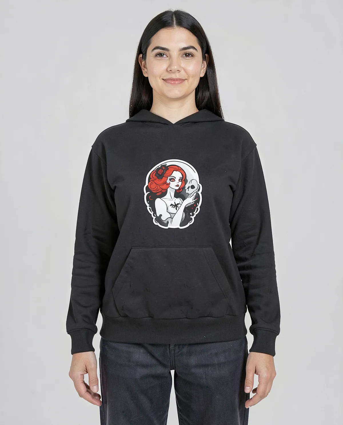 Black Unisex 100% Cotton Sweatshirt – Smooth Print Surface 0