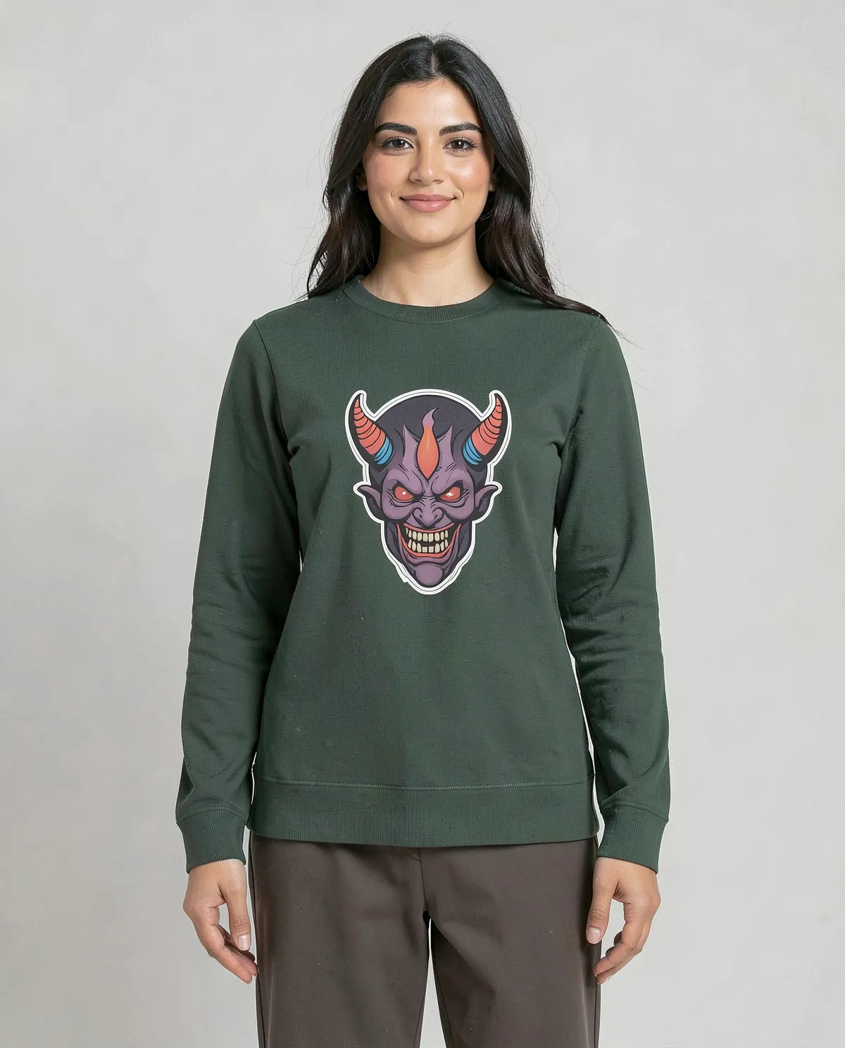 Green Unisex Cotton Sweatshirt with Durable Print 0