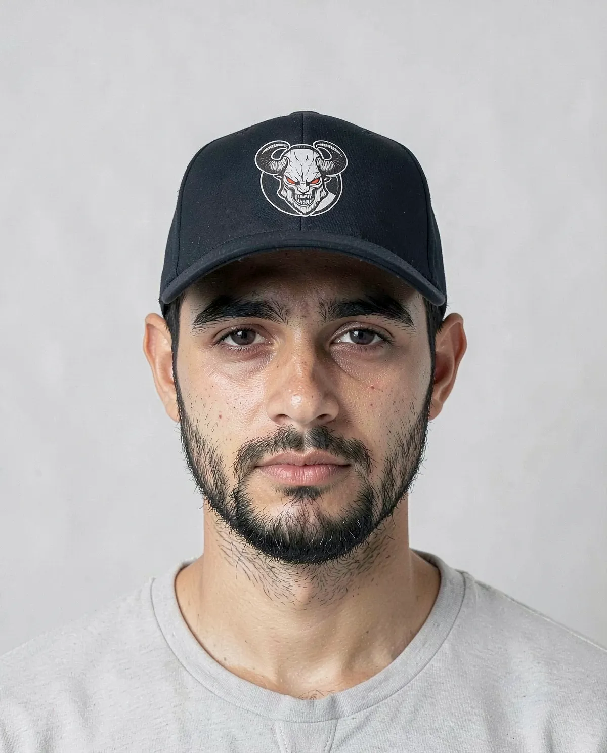 Navy Cap with Adjustable Velcro Closure and Smooth Print Surface