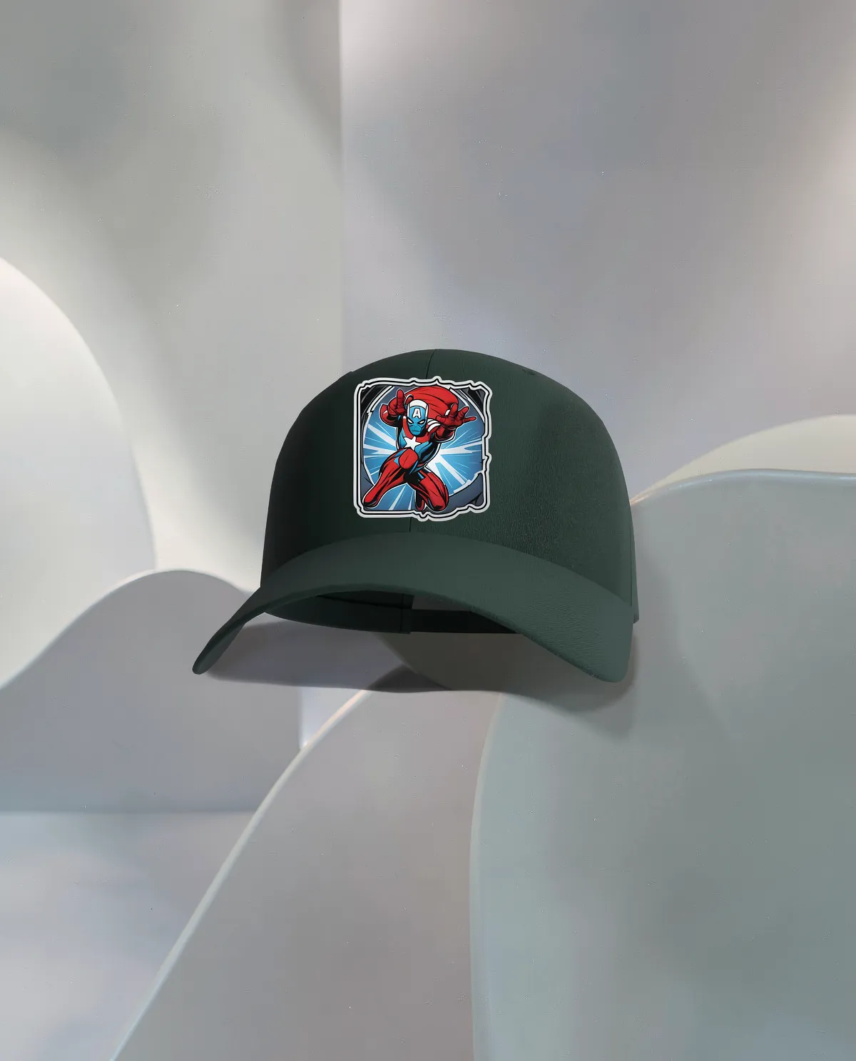 Green Cotton Cap with Velcro Closure 59