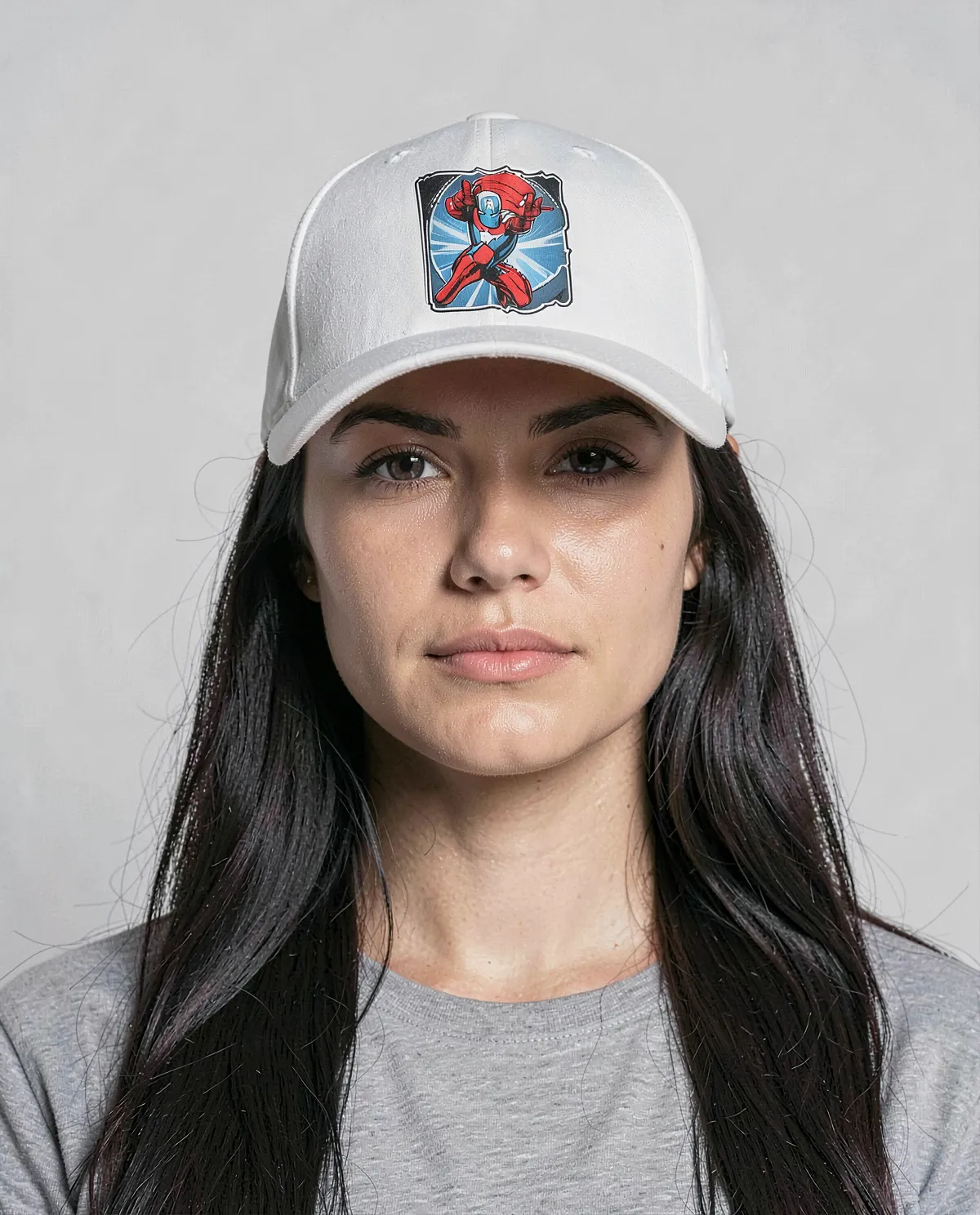 White Cotton Cap, Velcro Adjustable, Print Ready