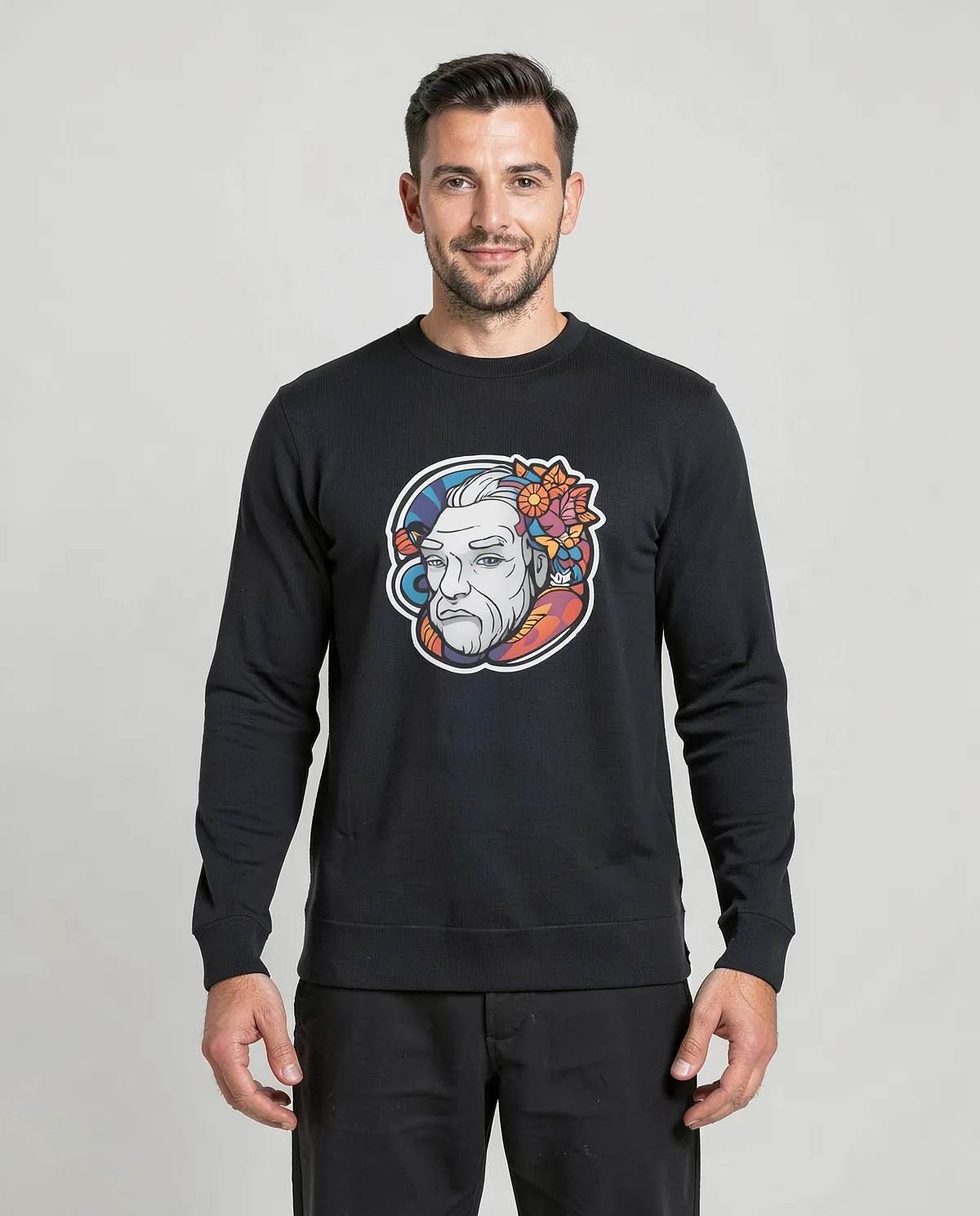 Black Unisex 100% Cotton Sweatshirt – Durable & Print‑Ready
