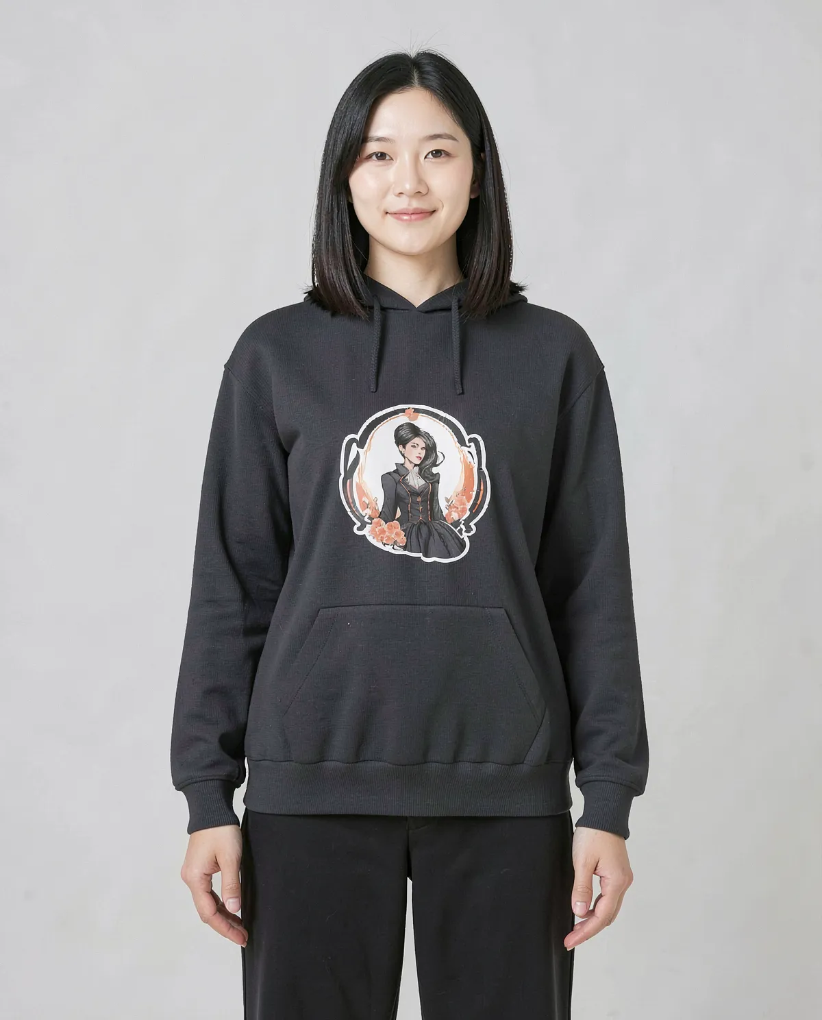 Black Unisex Sweatshirt – Set‑In Sleeves, 100% Cotton 0