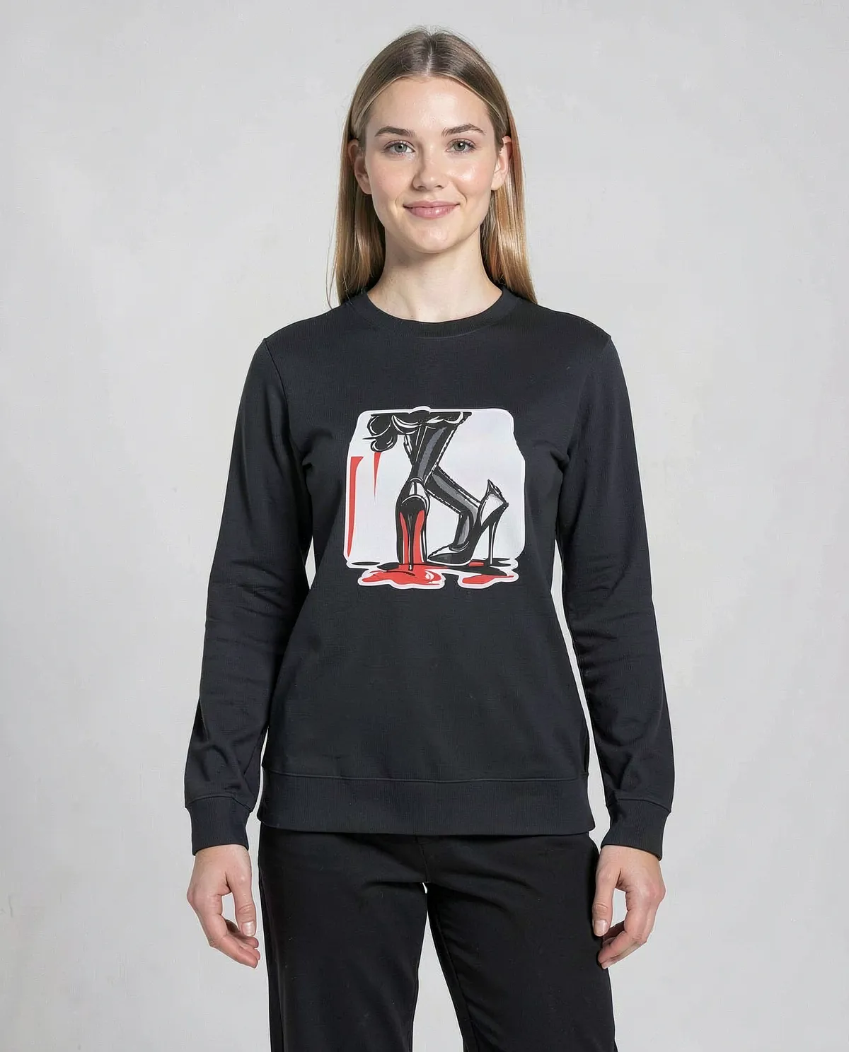 Black Unisex Cotton Sweatshirt – Durable & Print‑Ready 0
