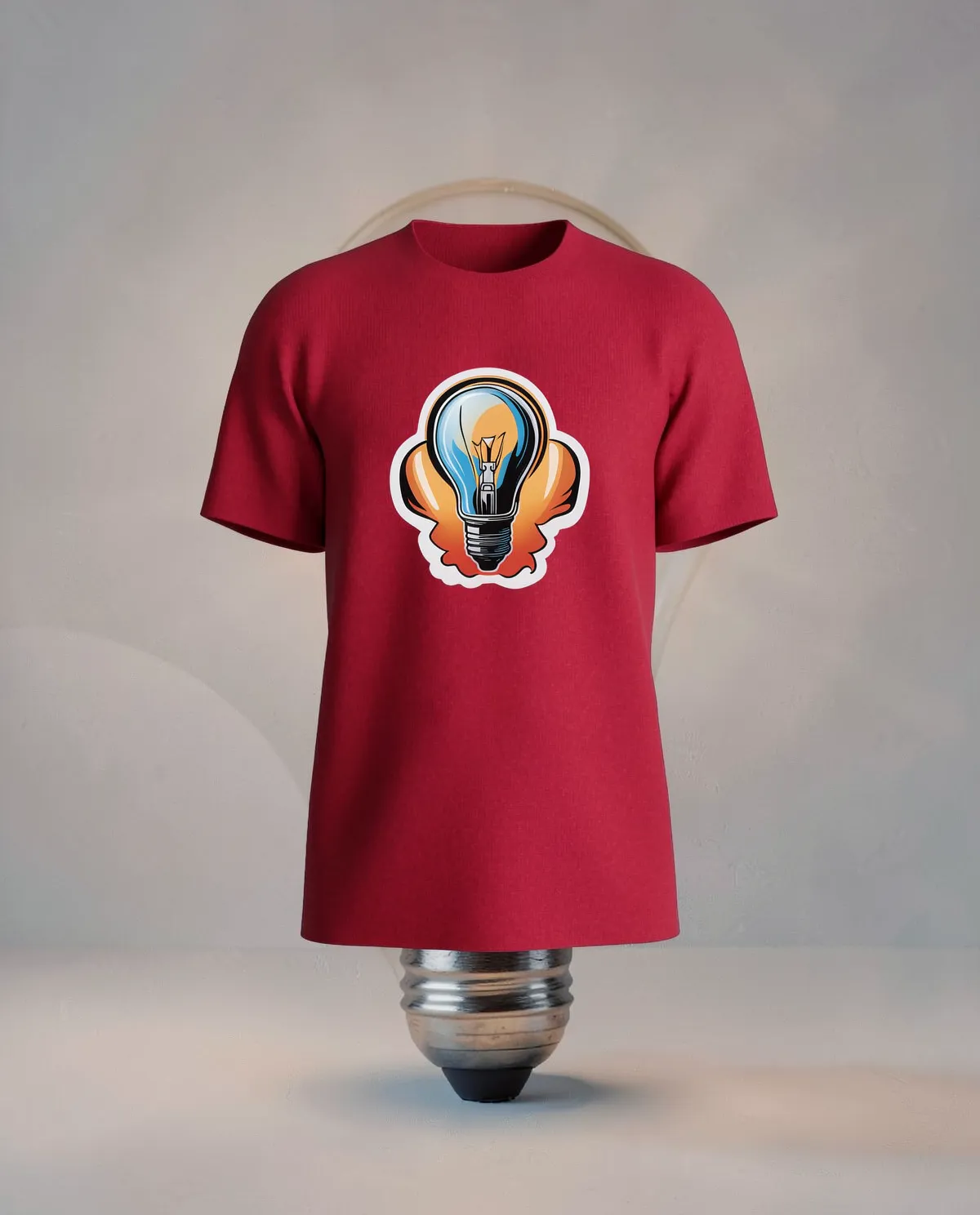 Red T-Shirt with Vibrant Abstract Design 59