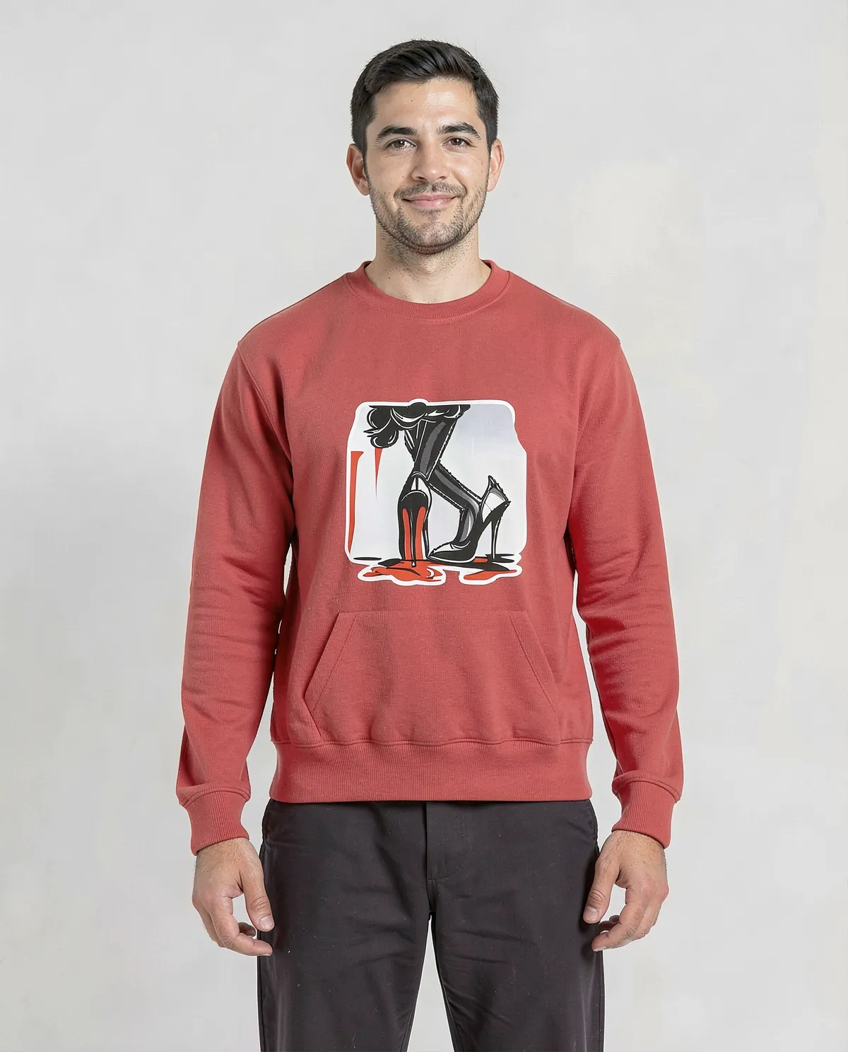 Red Unisex Sweatshirt – 100% Cotton Print‑Ready Comfort 0