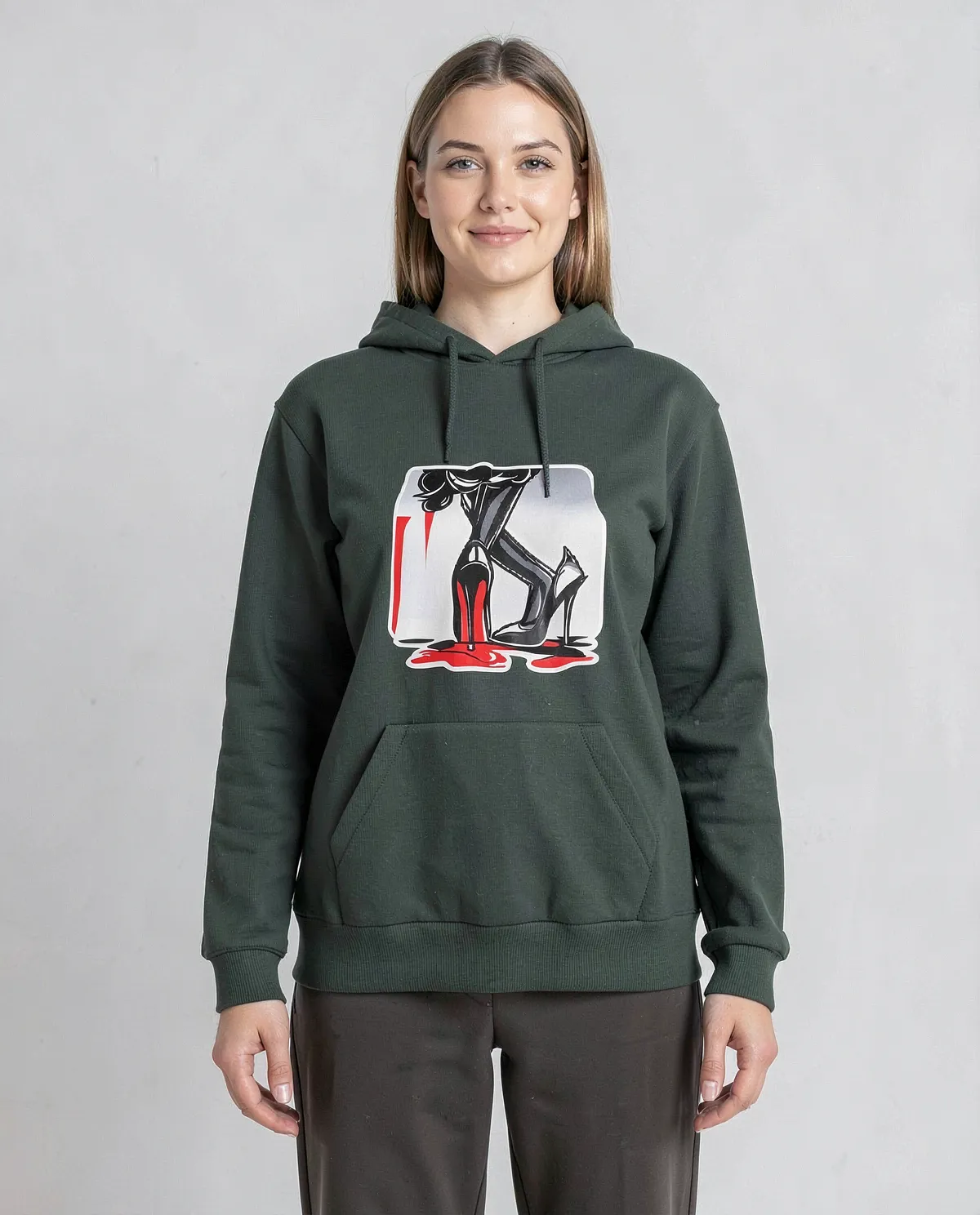 Green Brushed Sweatshirt - Organic Comfort